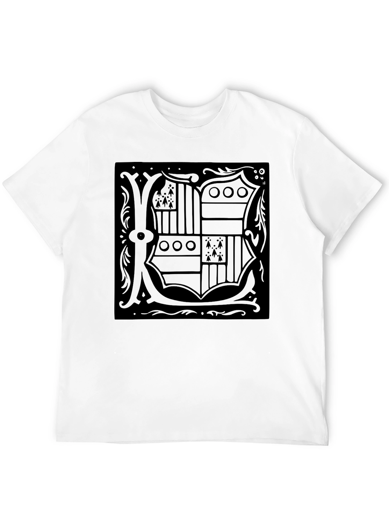 Monochrome Crest Graphic Tee