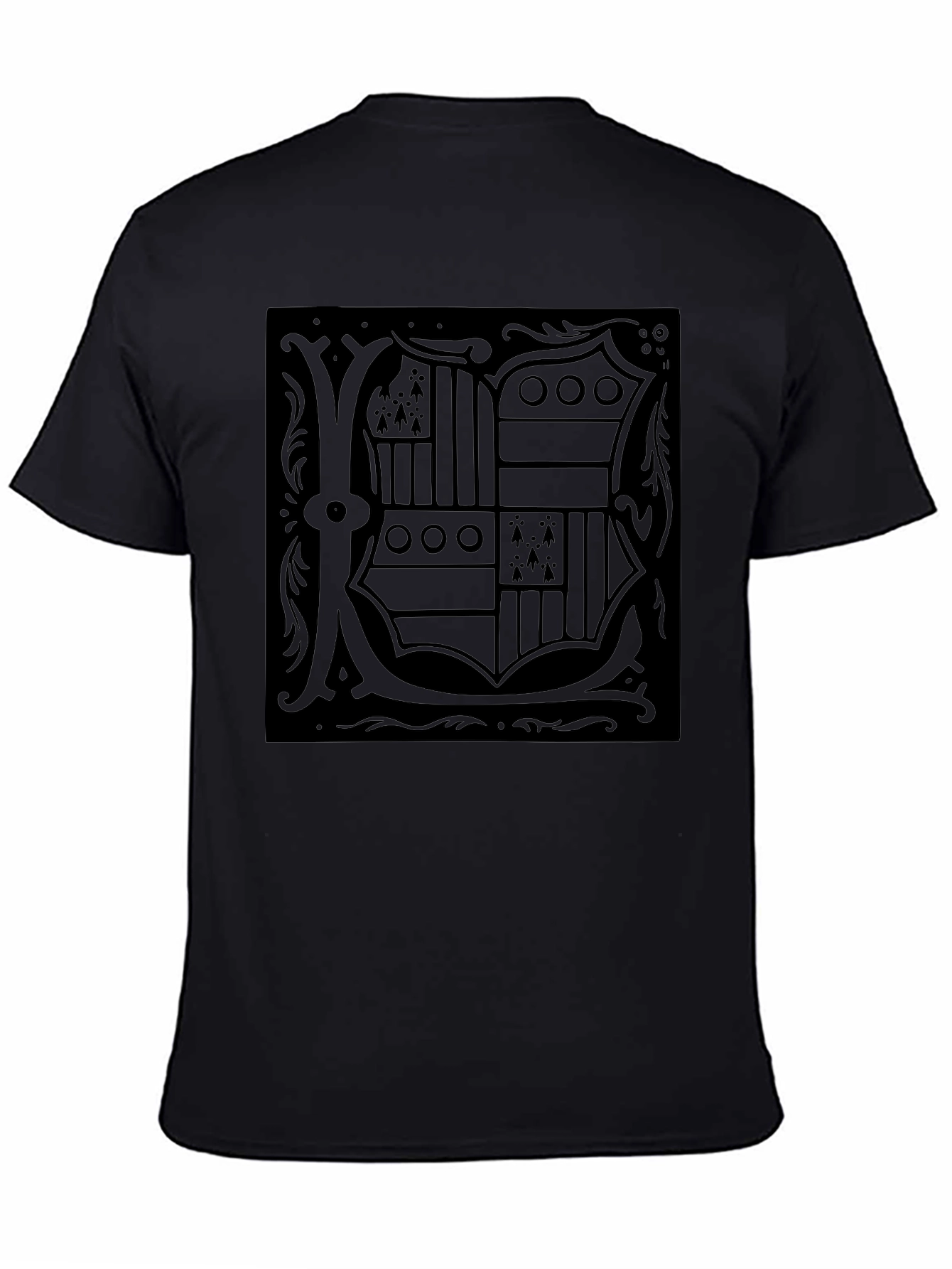 Monochrome Crest Graphic Tee