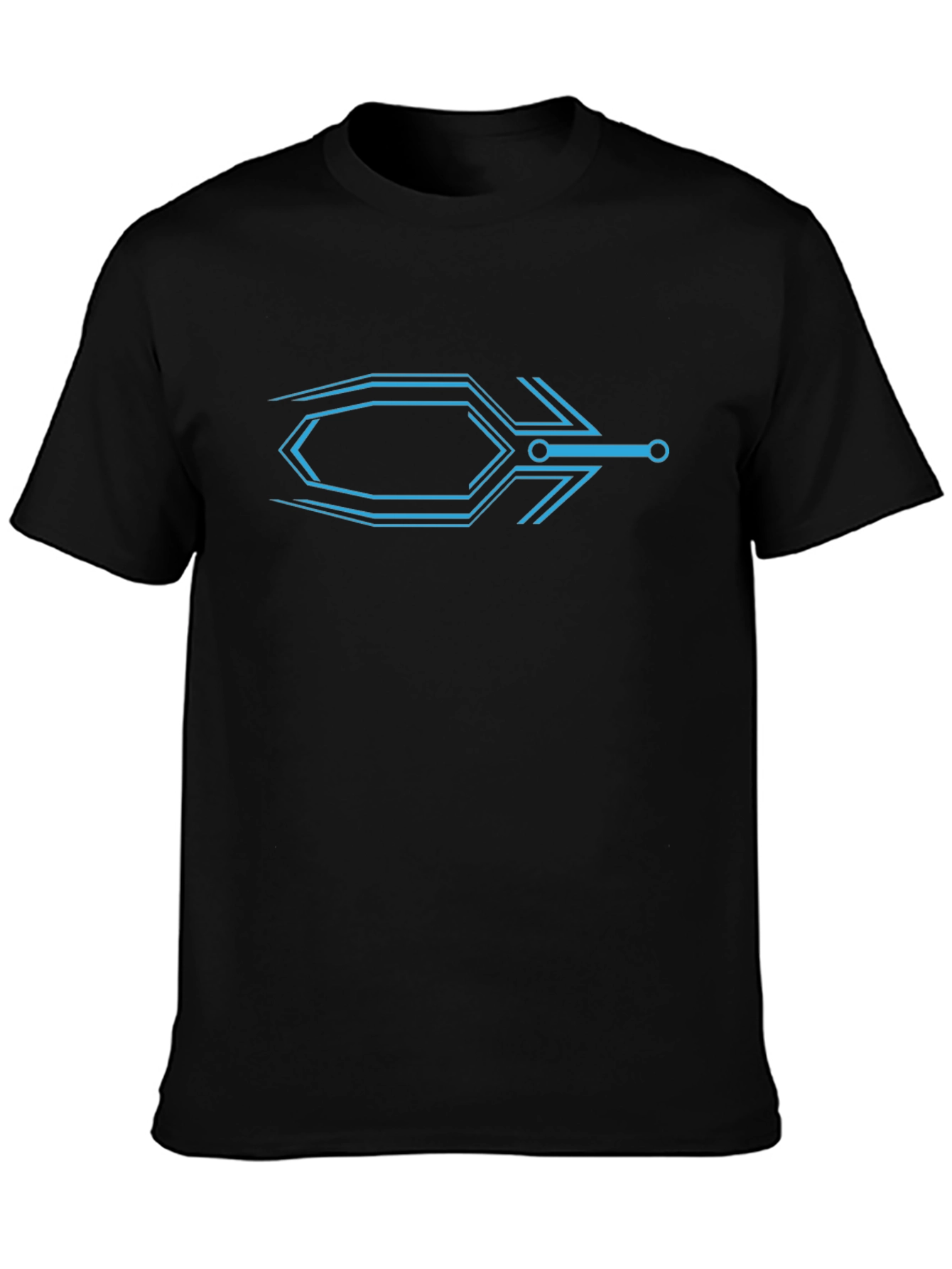 Futuristic Arrow Graphic Black T-Shirt