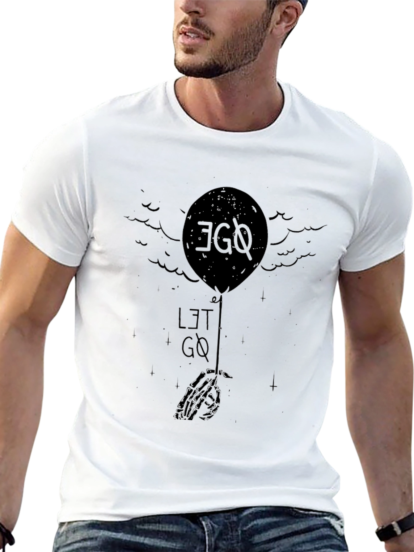 Let Go Graphic Tee - Black Cotton Blend T-Shirt