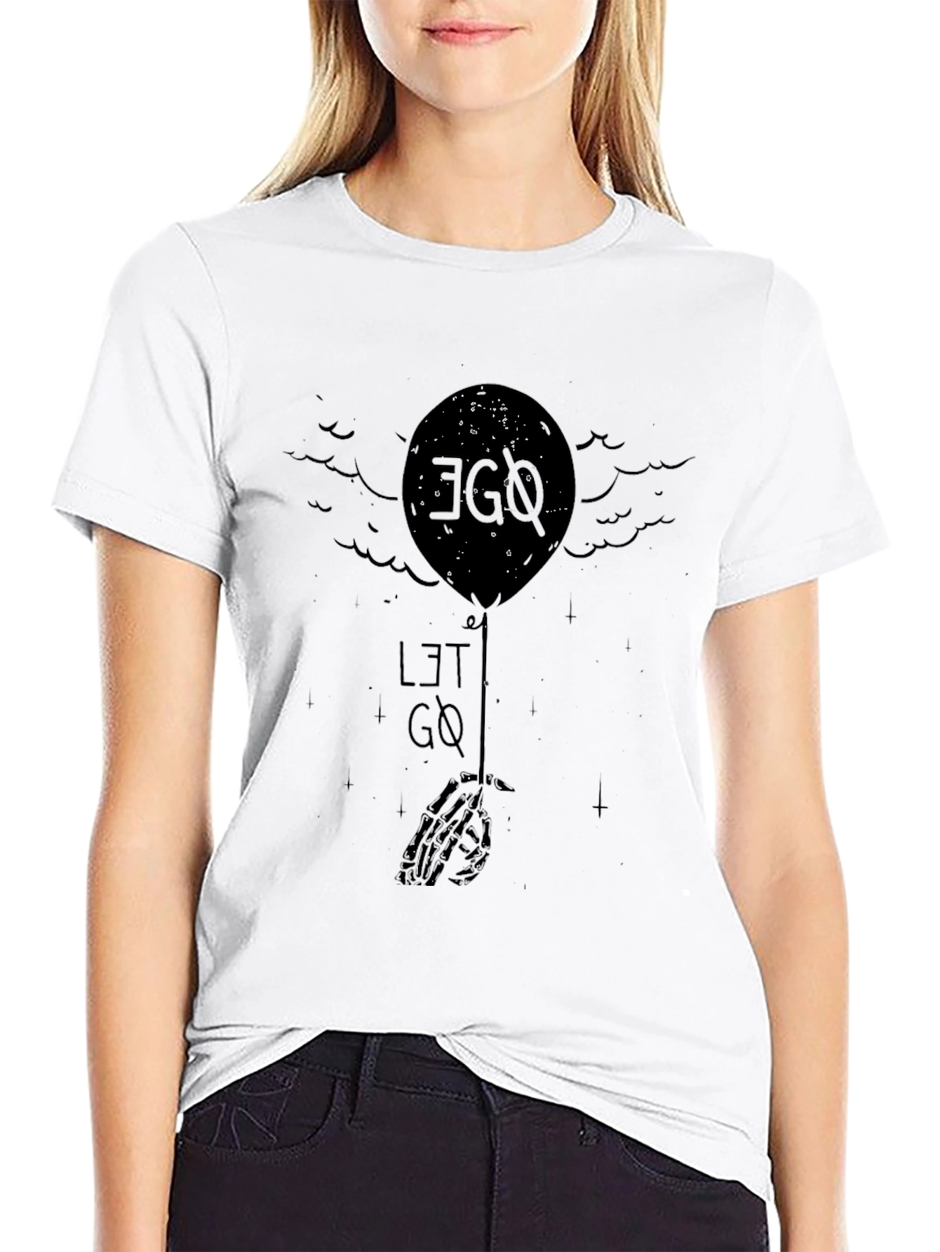Let Go Graphic Tee - Black Cotton Blend T-Shirt