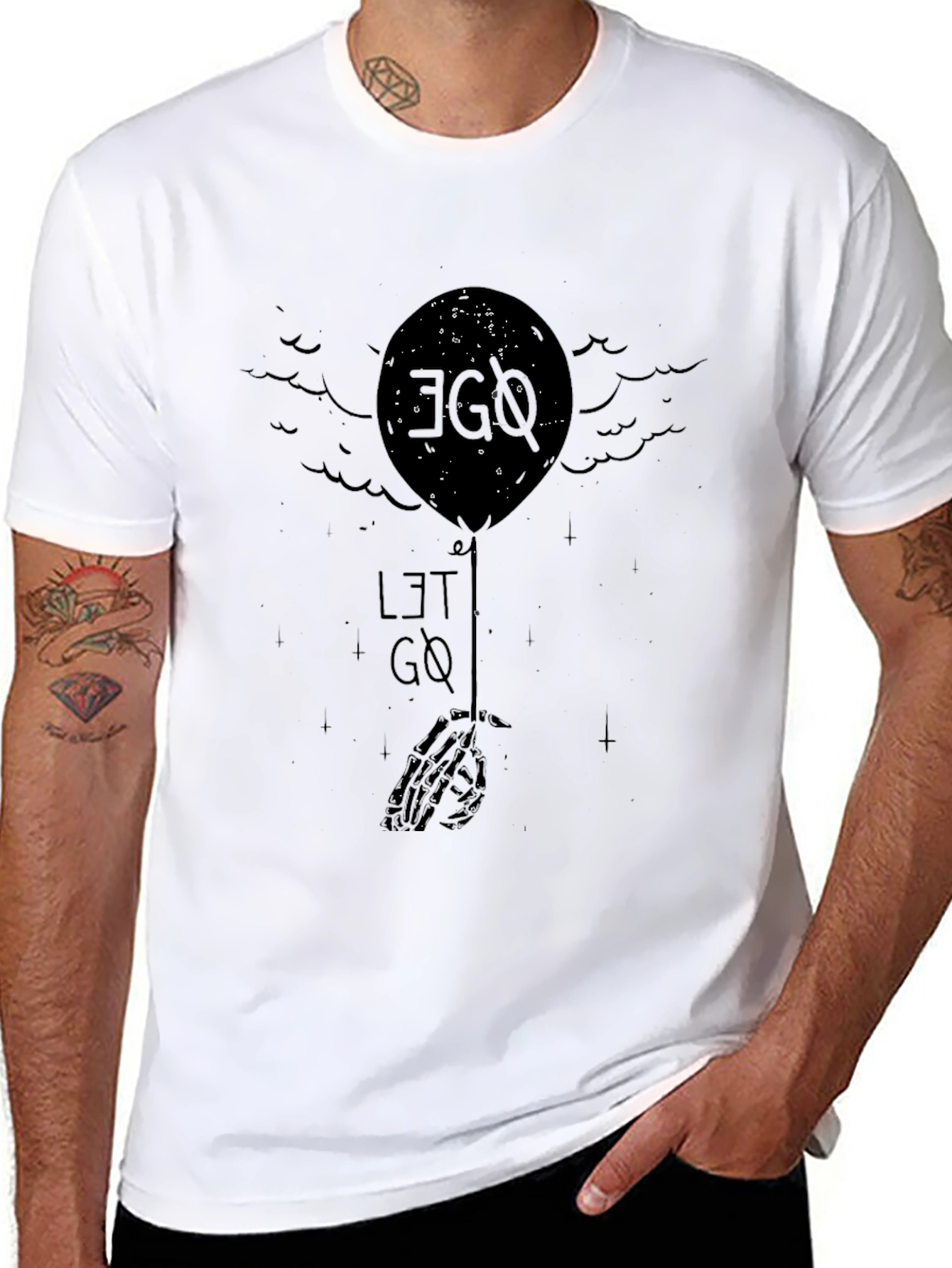 Let Go Graphic Tee - Black Cotton Blend T-Shirt