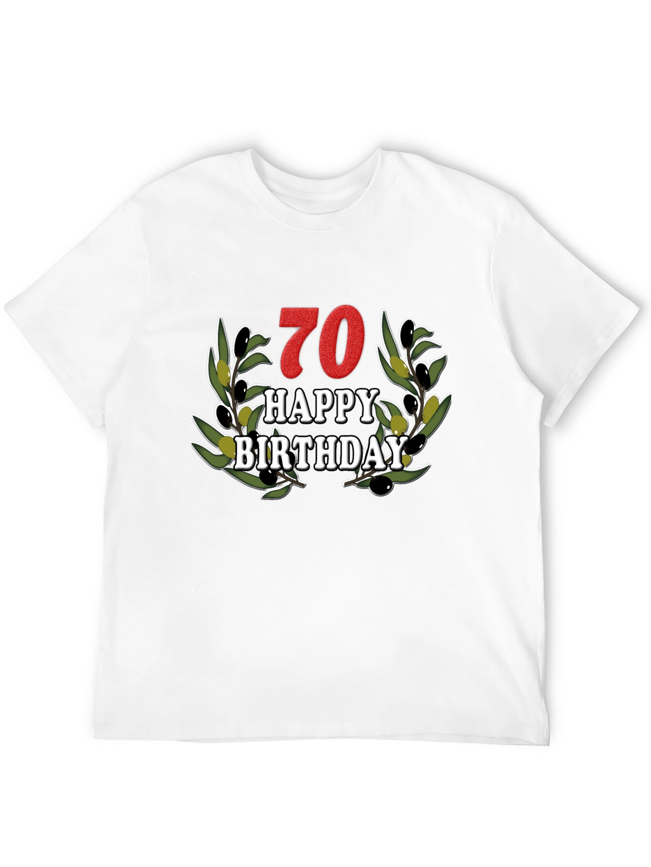70th Birthday Olive Branch T-Shirt