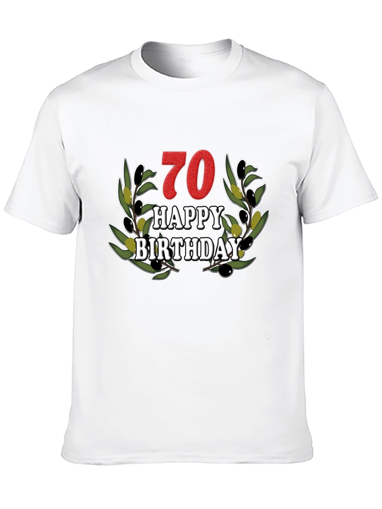 70th Birthday Olive Branch T-Shirt