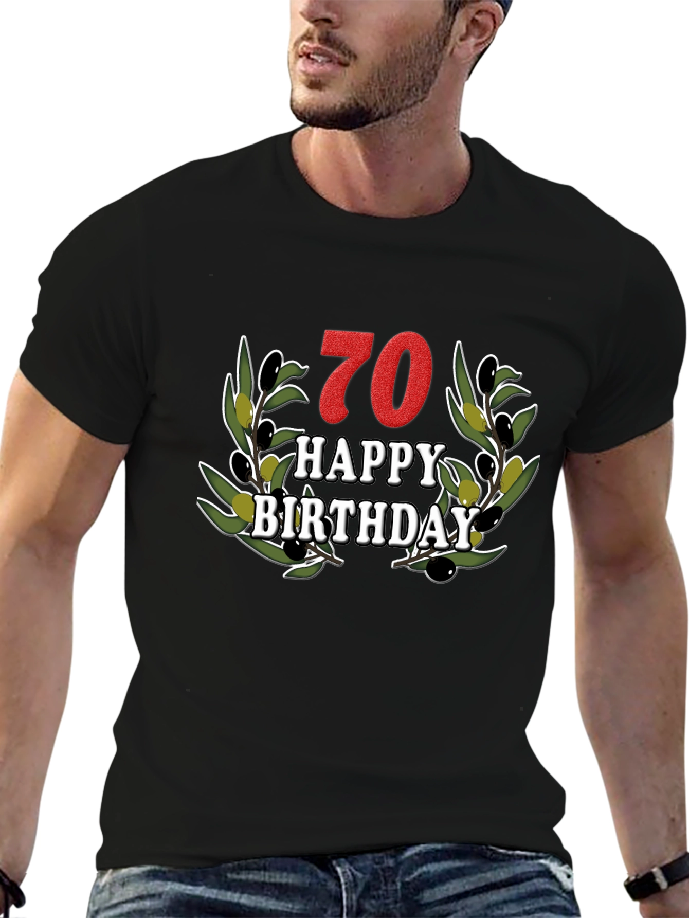 70th Birthday Olive Branch T-Shirt