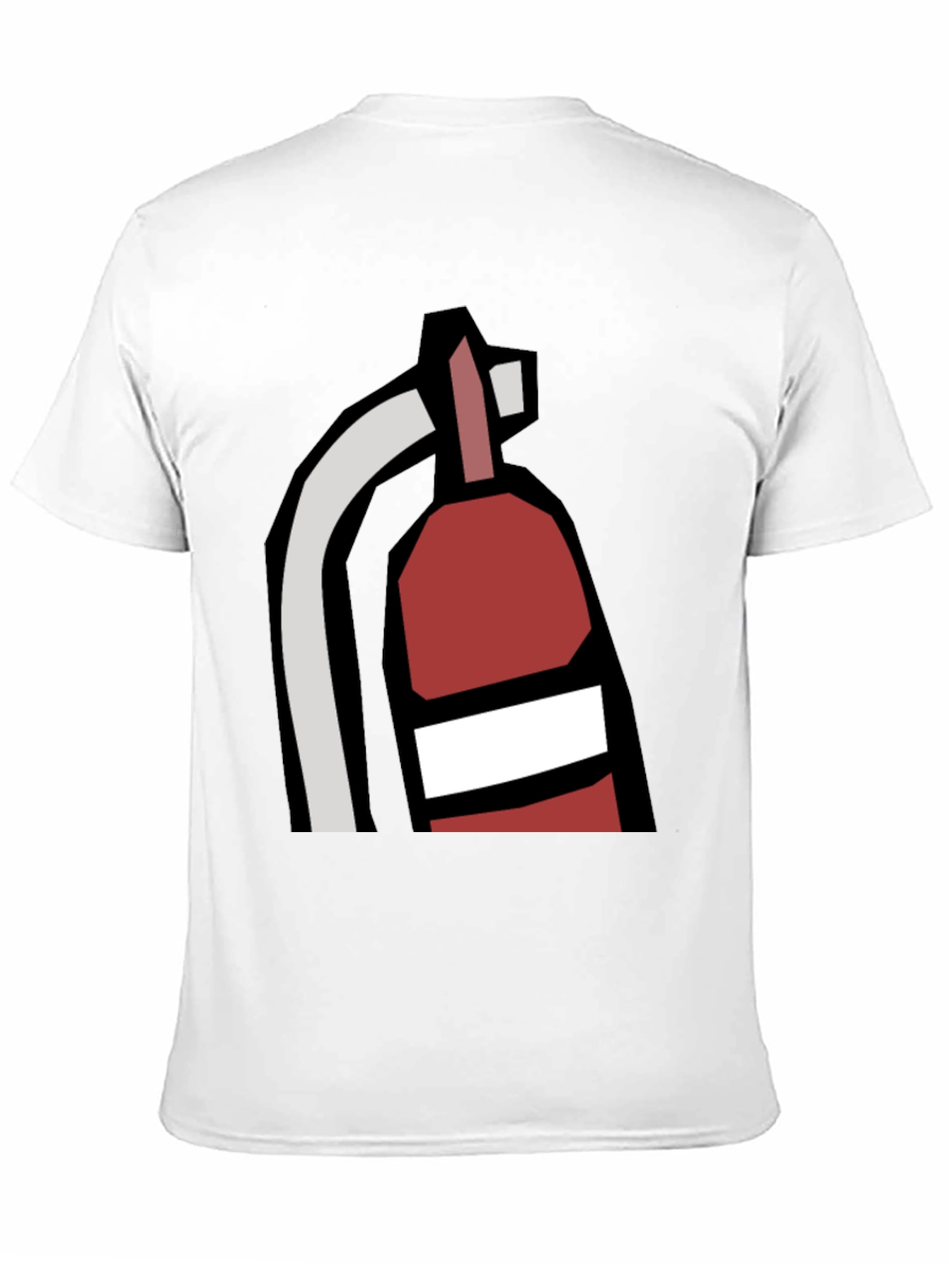 Fire Extinguisher Graphic Tee - Black Cotton Casual T-Shirt