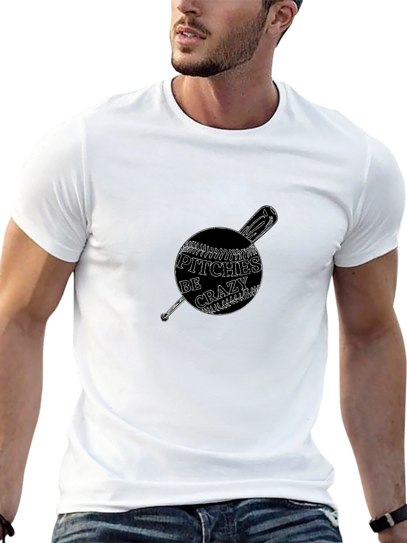 Crazy Pitches Baseball Graphic T-Shirt