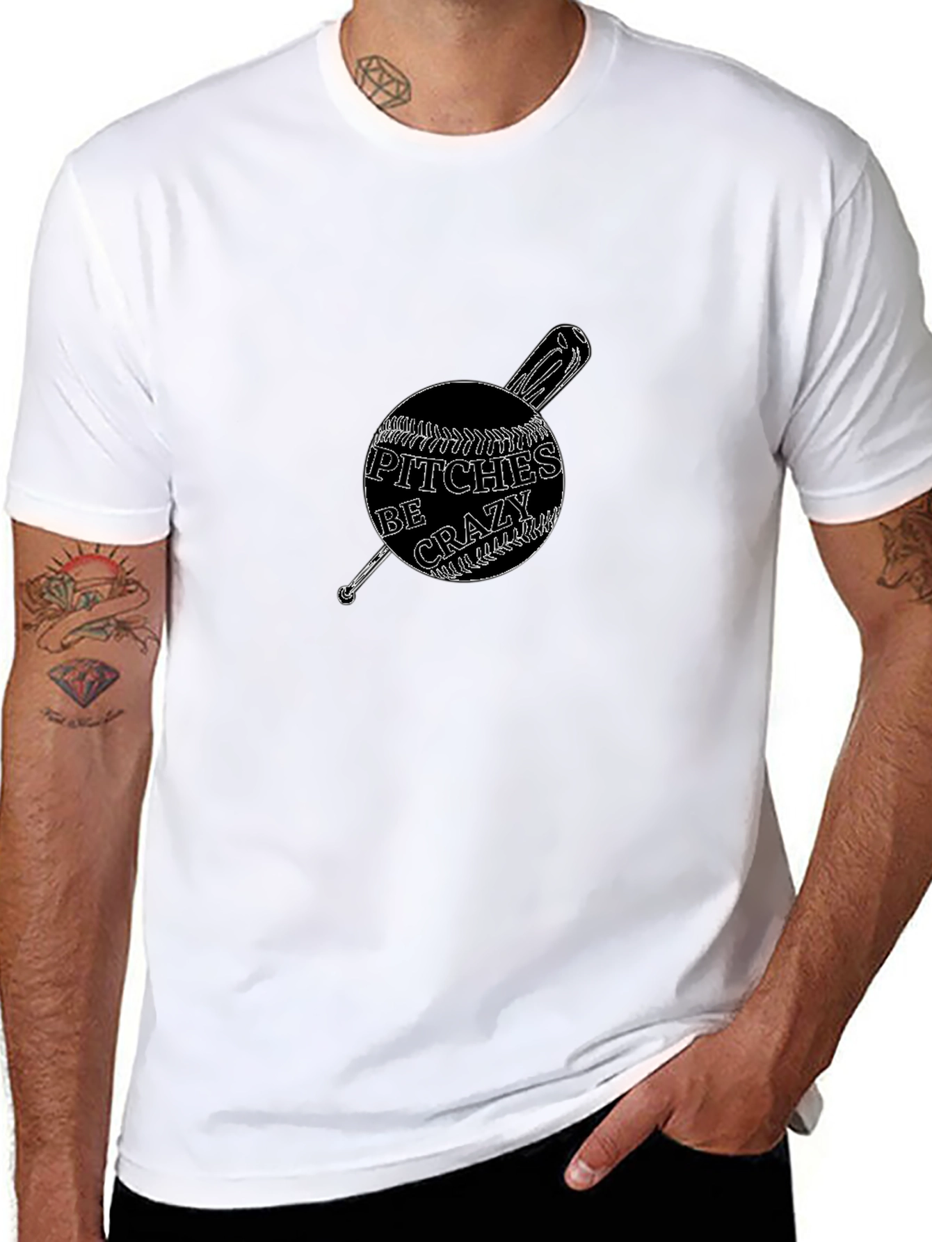 Crazy Pitches Baseball Graphic T-Shirt