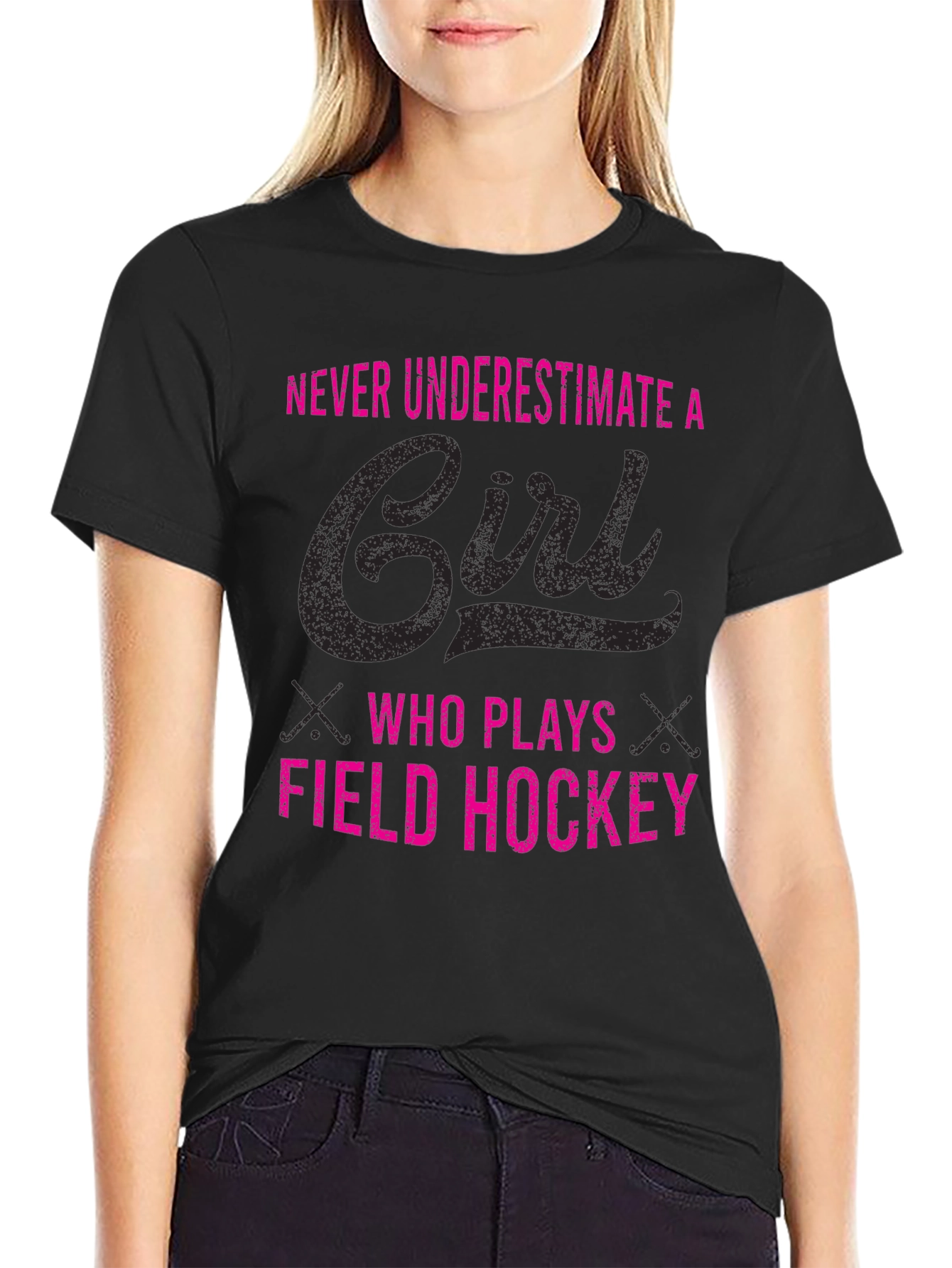 Field Hockey Girls Tee - Never Underestimate