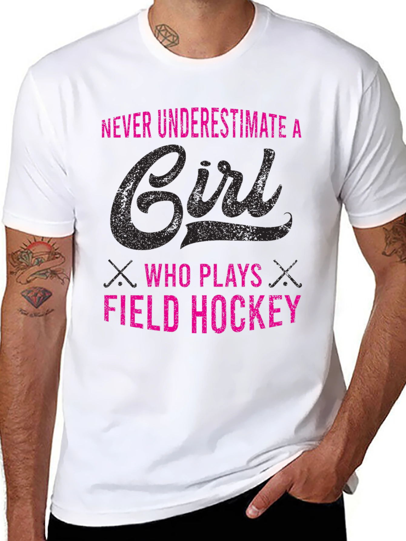 Field Hockey Girls Tee - Never Underestimate