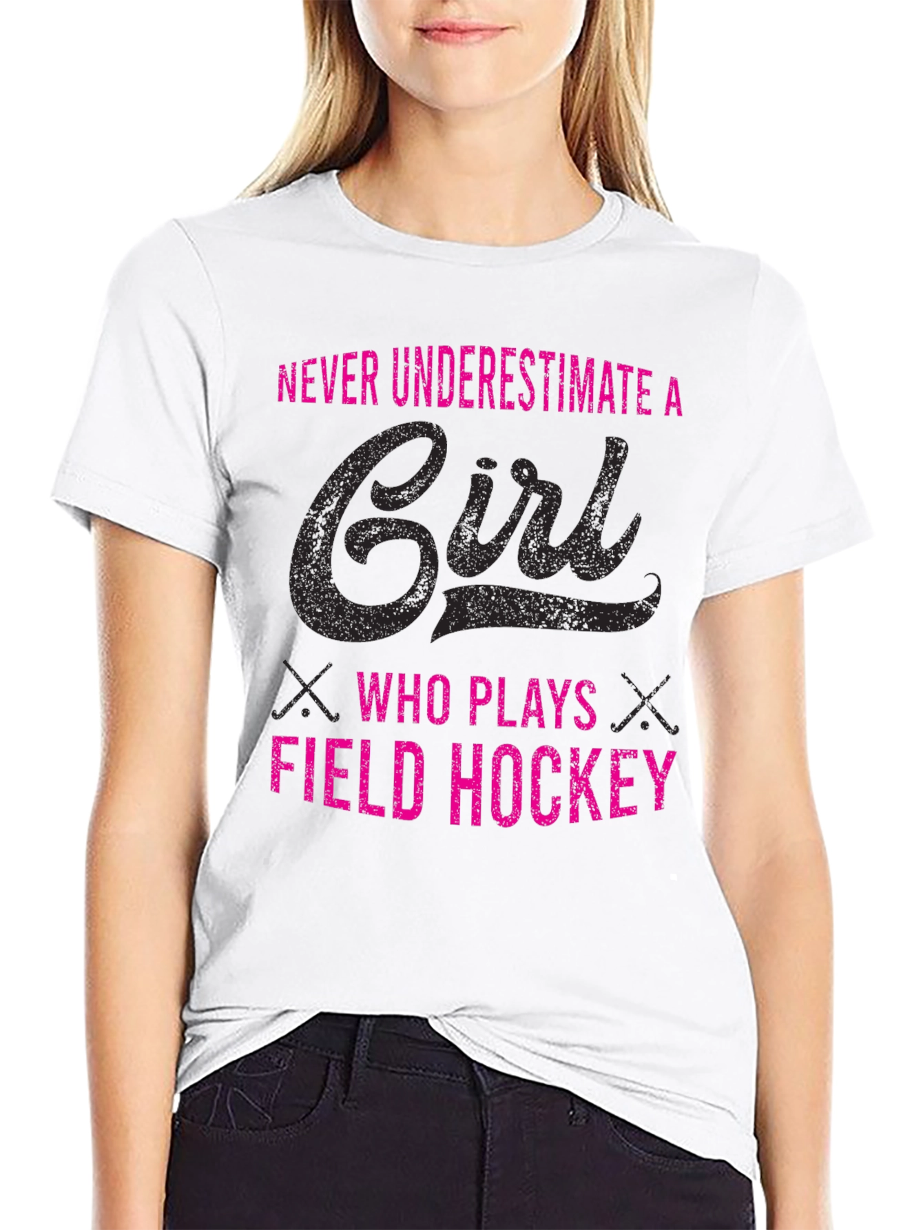Field Hockey Girls Tee - Never Underestimate