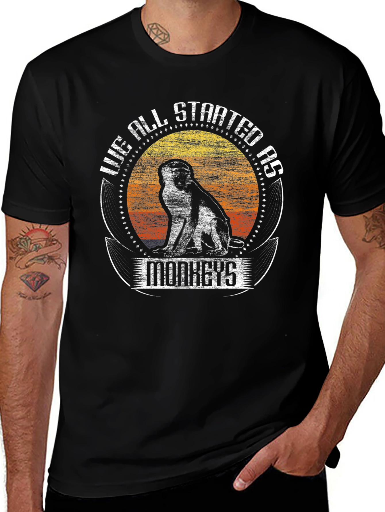 We All Started As Monkeys Graphic Tee