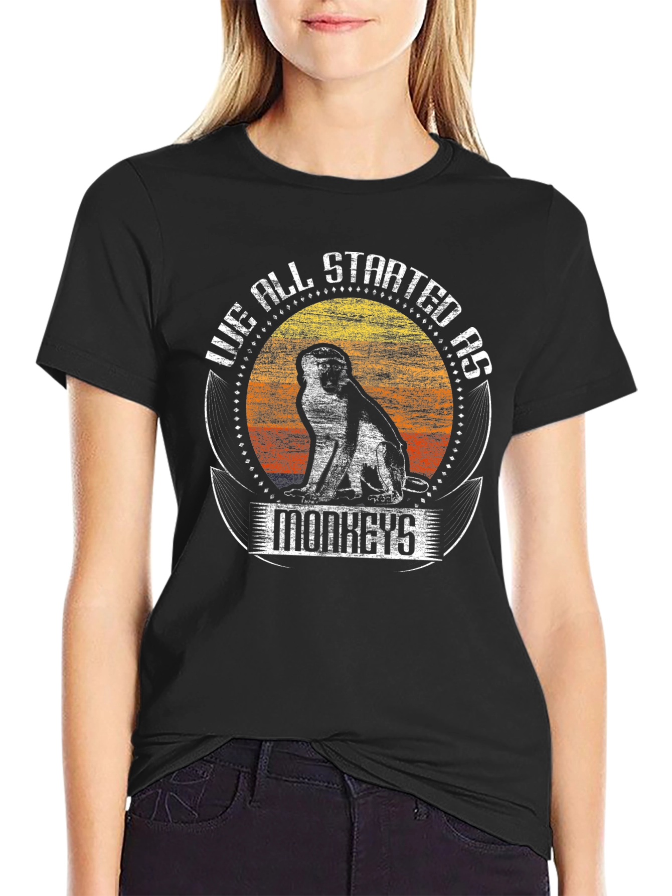 We All Started As Monkeys Graphic Tee