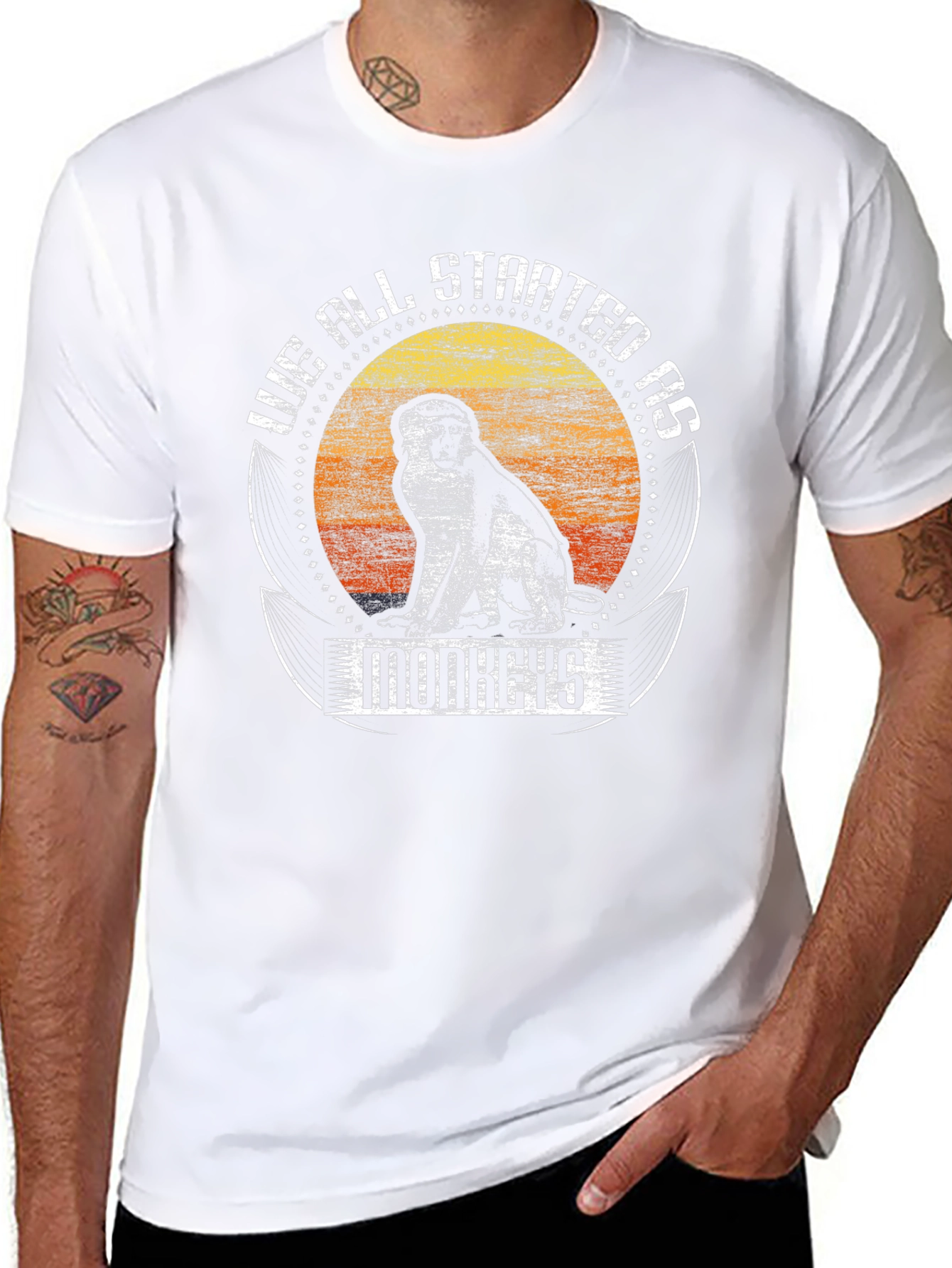 We All Started As Monkeys Graphic Tee