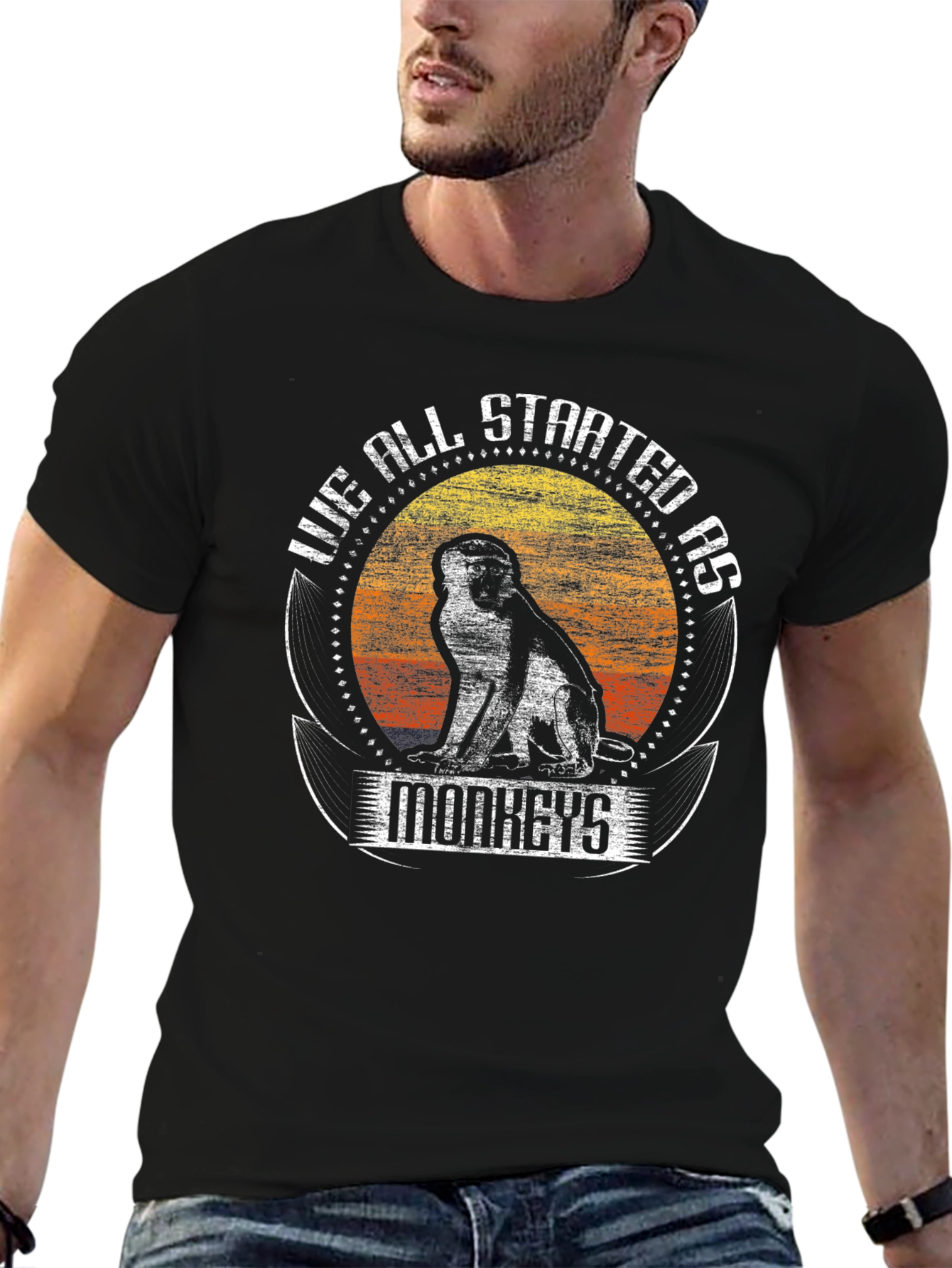 We All Started As Monkeys Graphic Tee