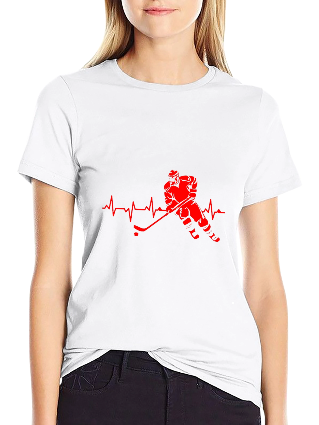 Hockey Heartbeat Black T-Shirt