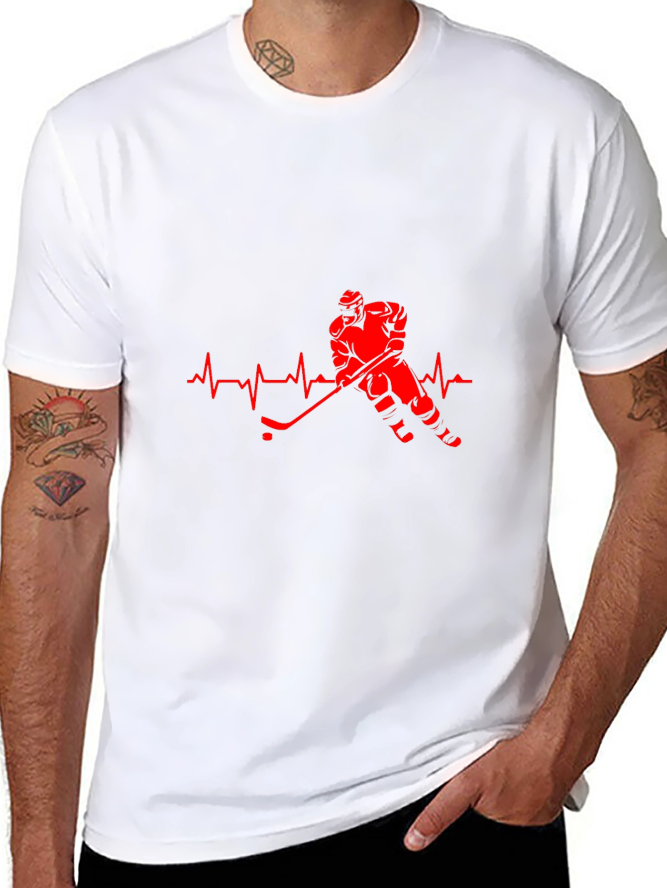 Hockey Heartbeat Black T-Shirt