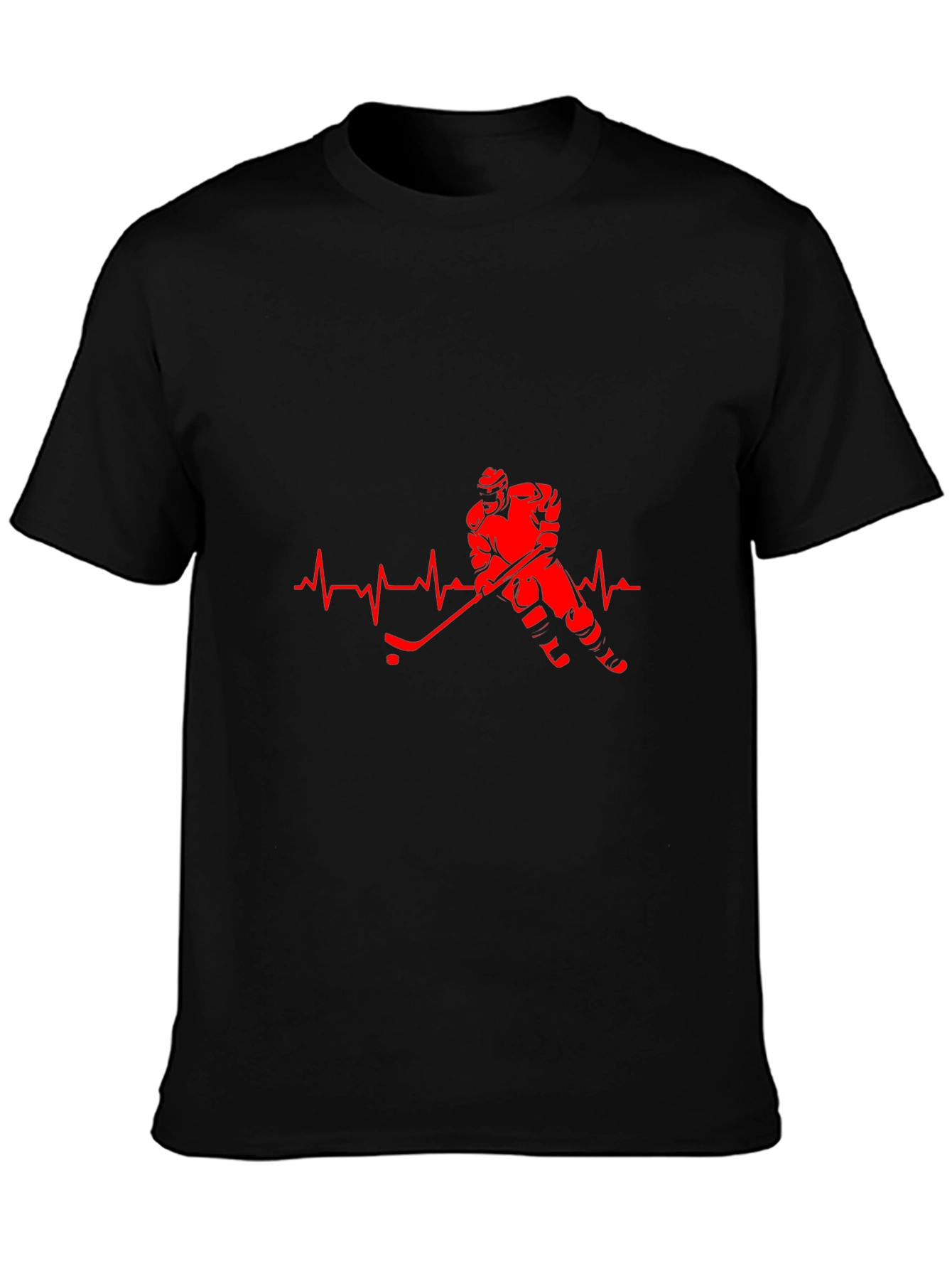 Hockey Heartbeat Black T-Shirt