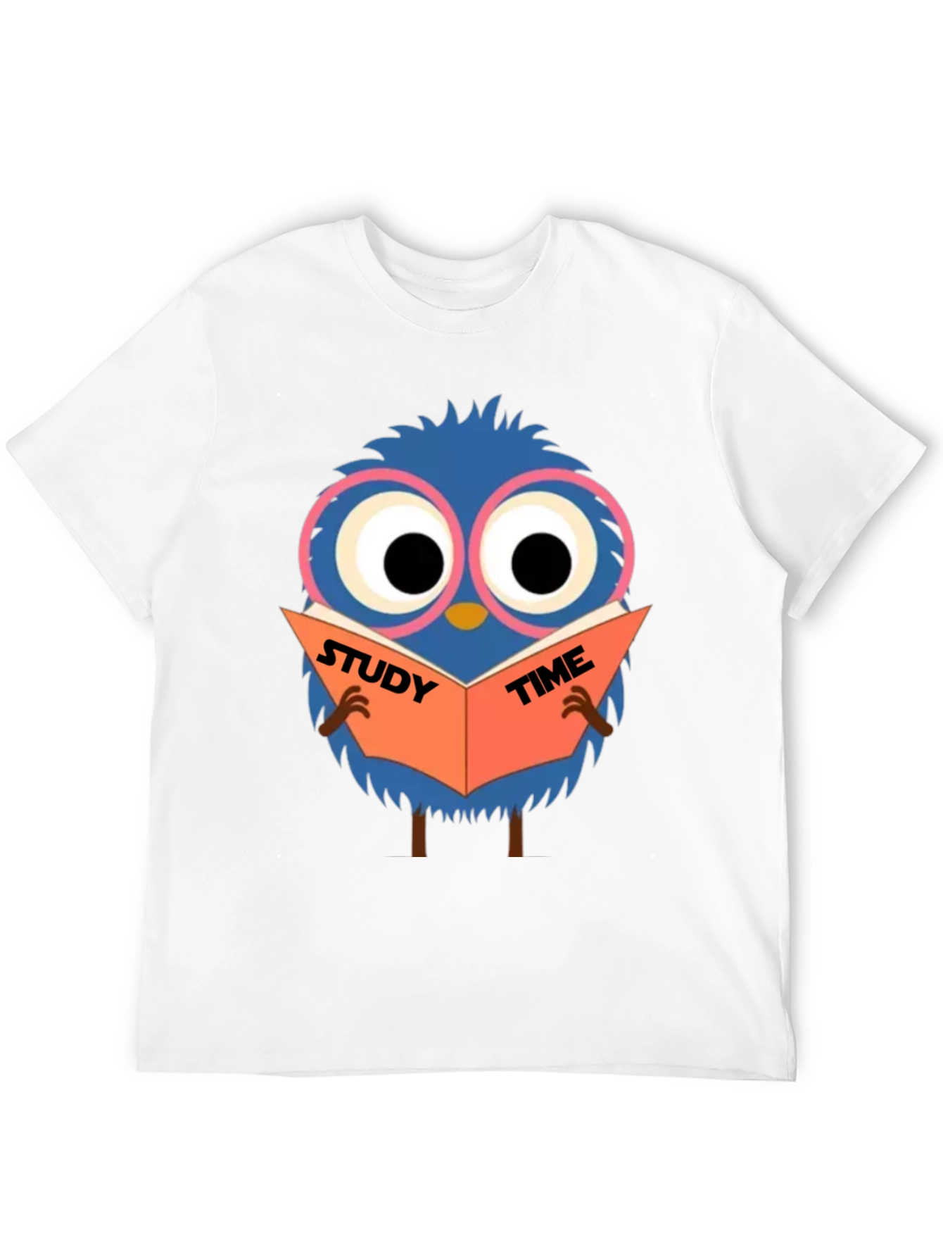 Study Time Bird Graphic Tee - Black Cotton Shirt