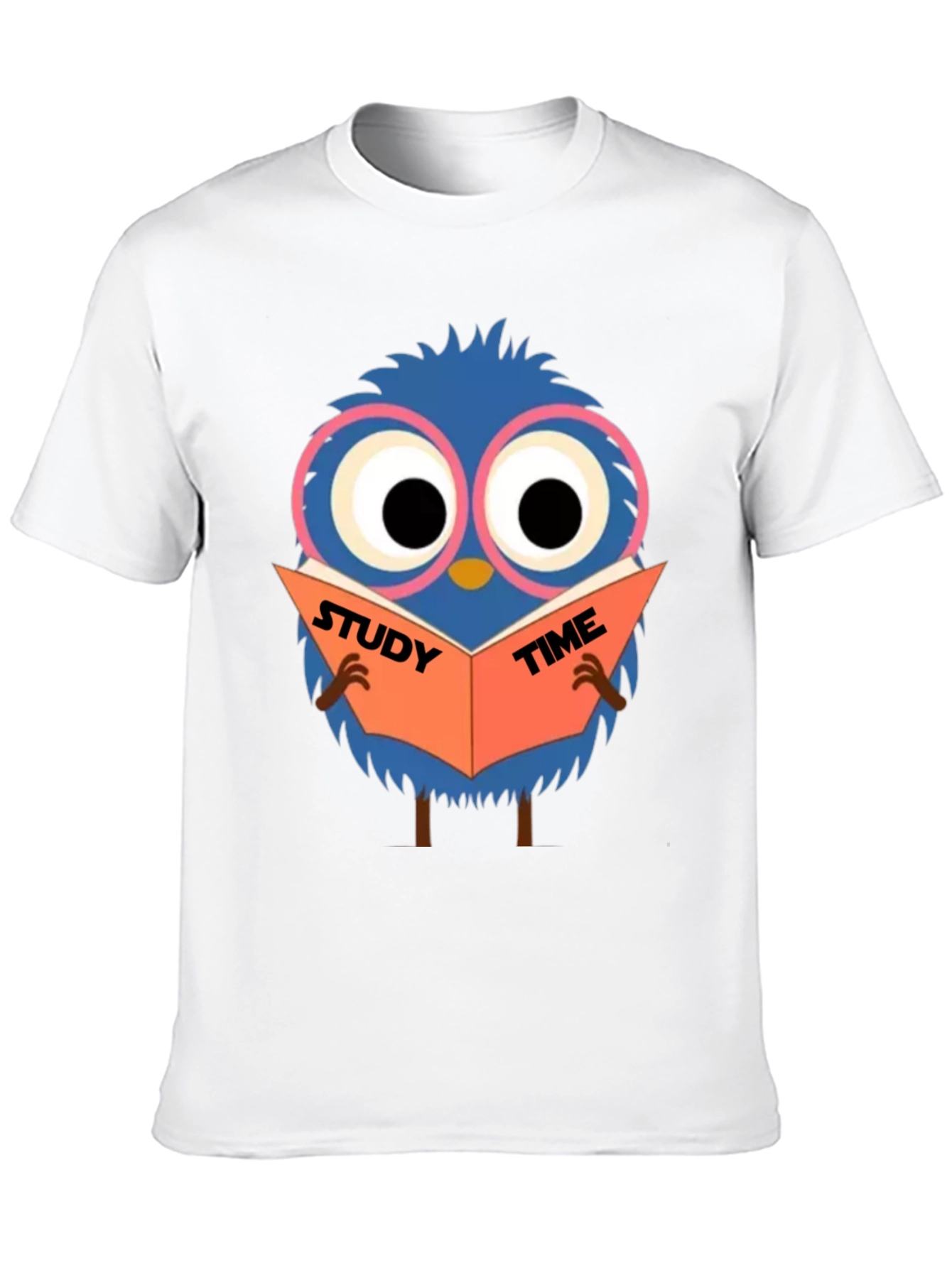 Study Time Bird Graphic Tee - Black Cotton Shirt