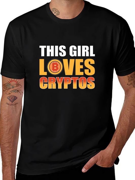 This Girl Loves Cryptos T-Shirt - Bitcoin Fan