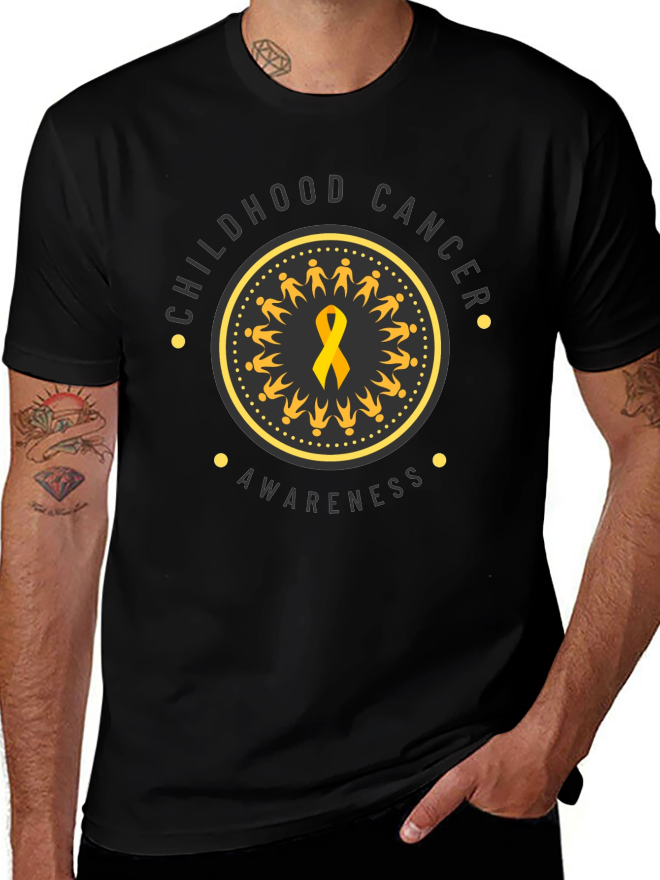 Childhood Cancer Awareness Ribbon Graphic T-Shirt