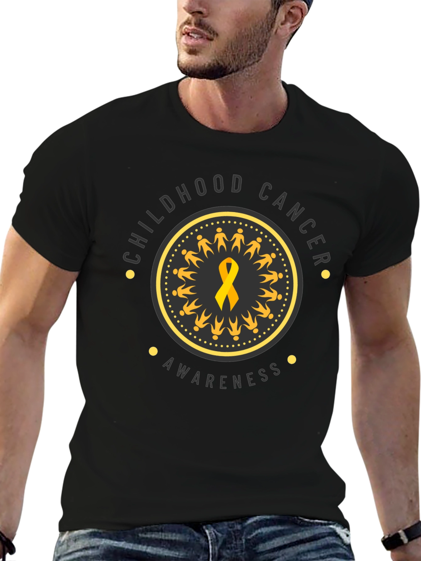 Childhood Cancer Awareness Ribbon Graphic T-Shirt