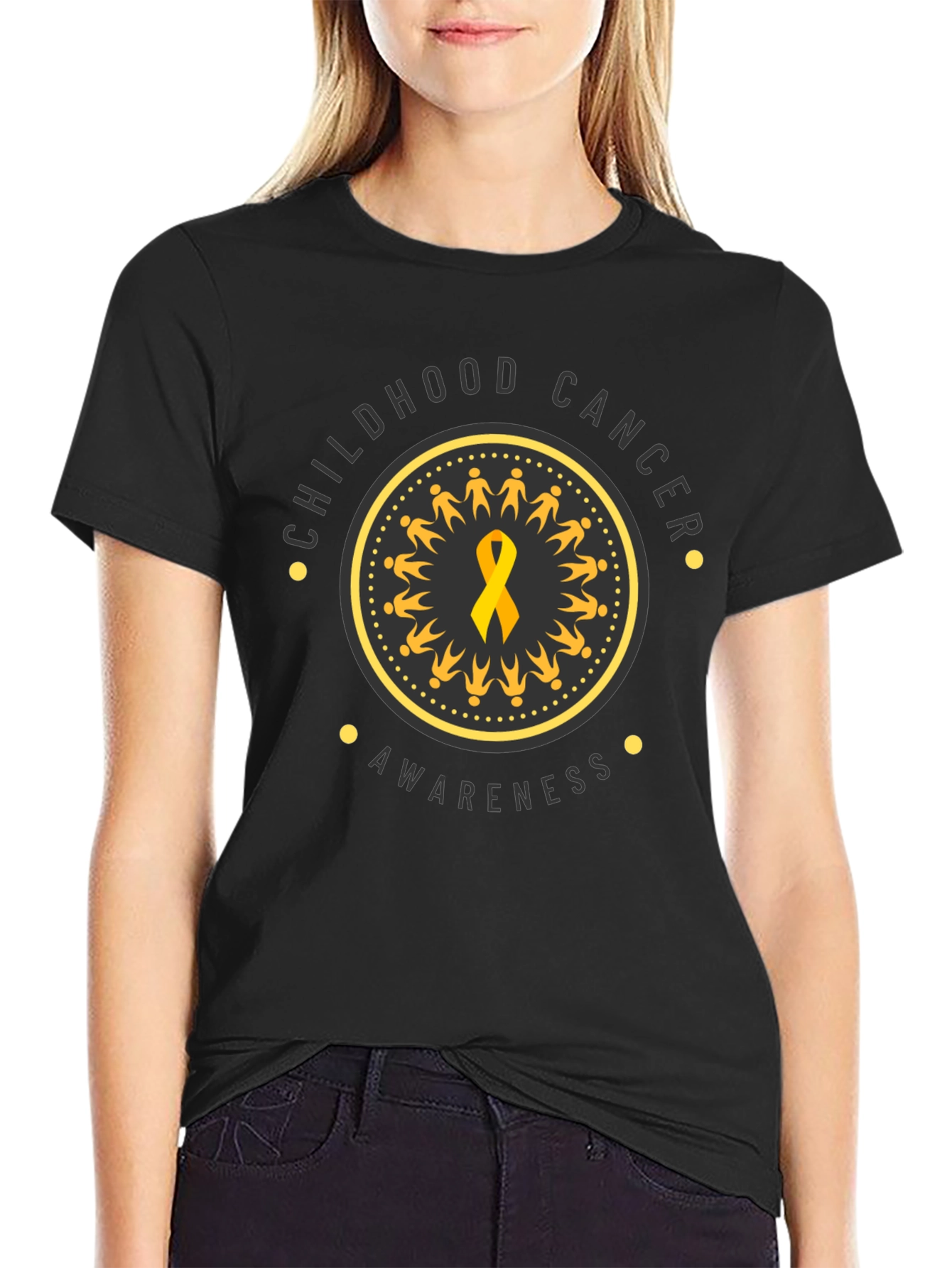 Childhood Cancer Awareness Ribbon Graphic T-Shirt