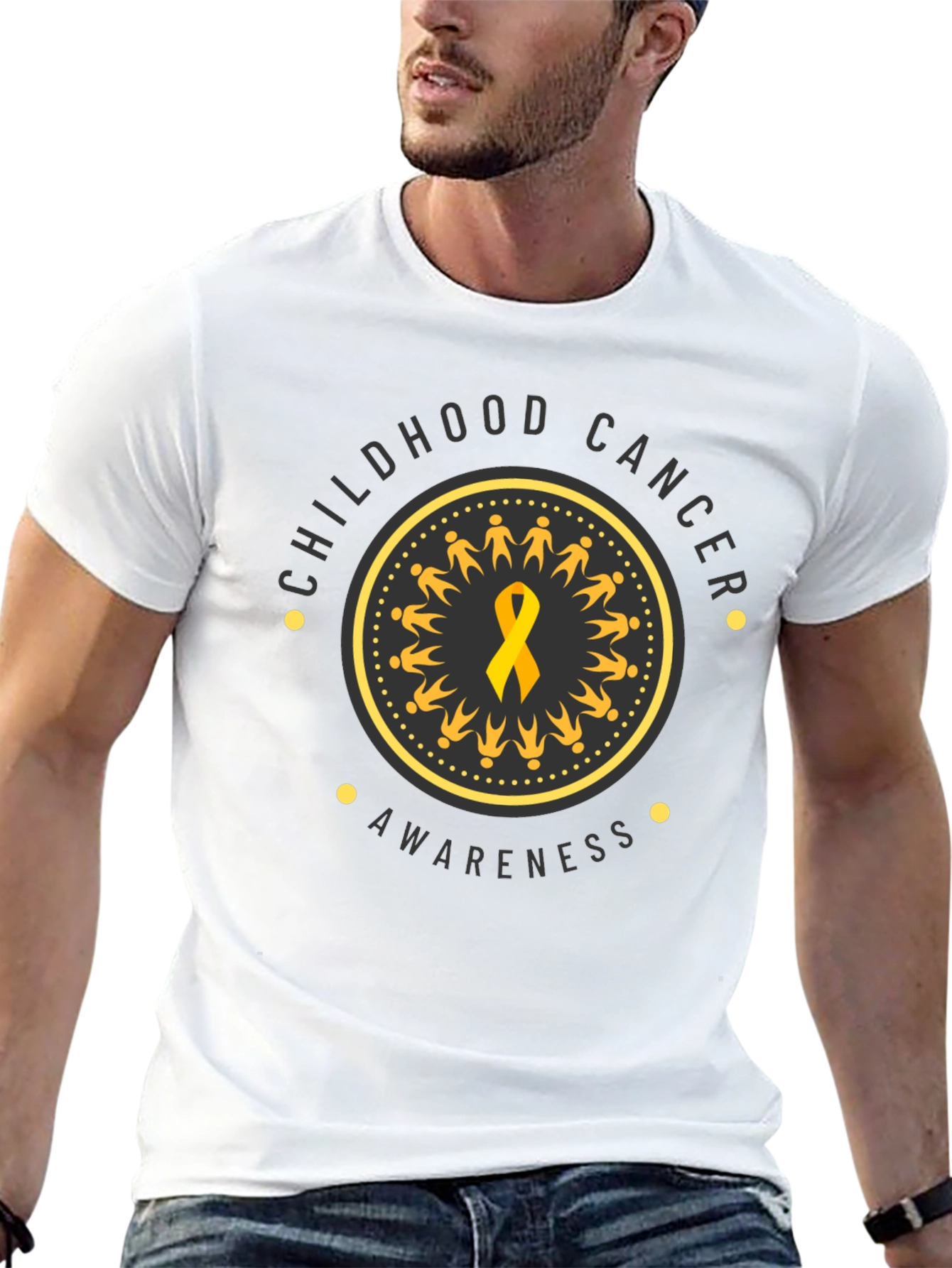 Childhood Cancer Awareness Ribbon Graphic T-Shirt