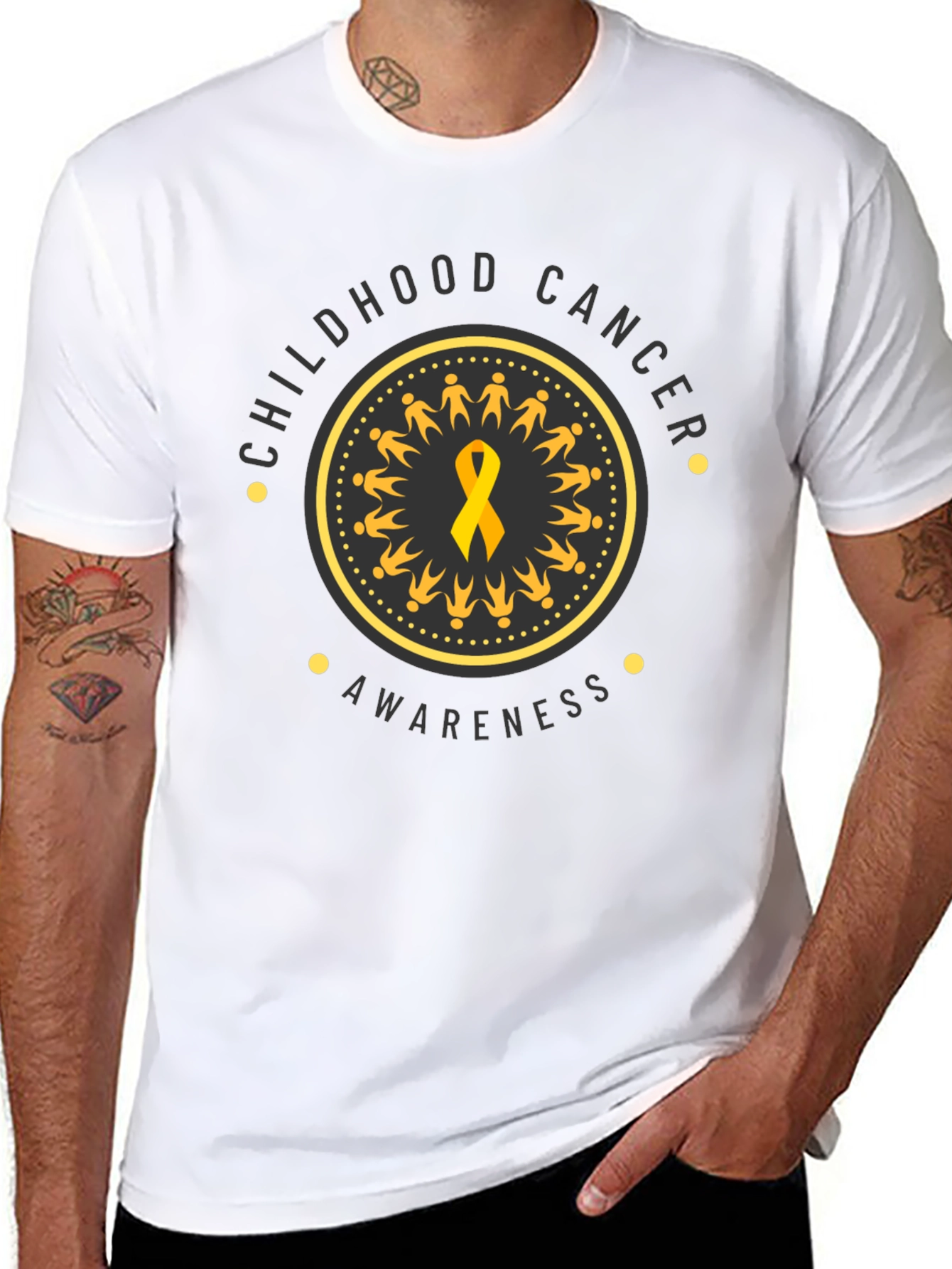 Childhood Cancer Awareness Ribbon Graphic T-Shirt