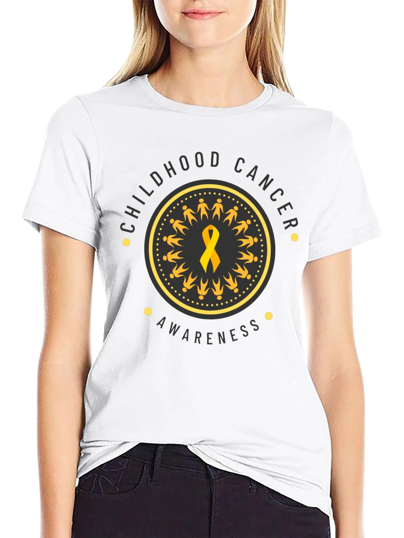 Childhood Cancer Awareness Ribbon Graphic T-Shirt