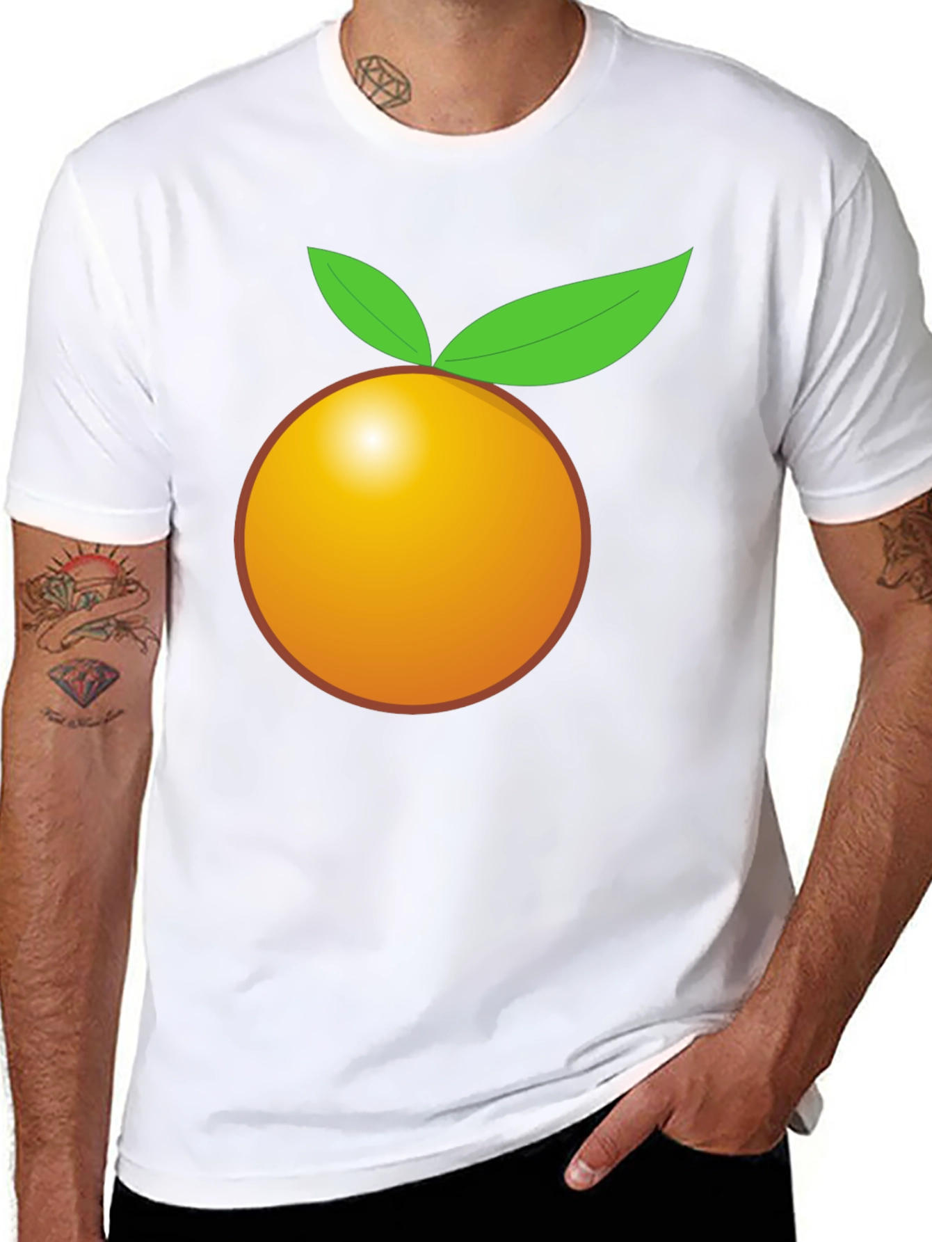 Orange Graphic Tee - Bold Black T-Shirt