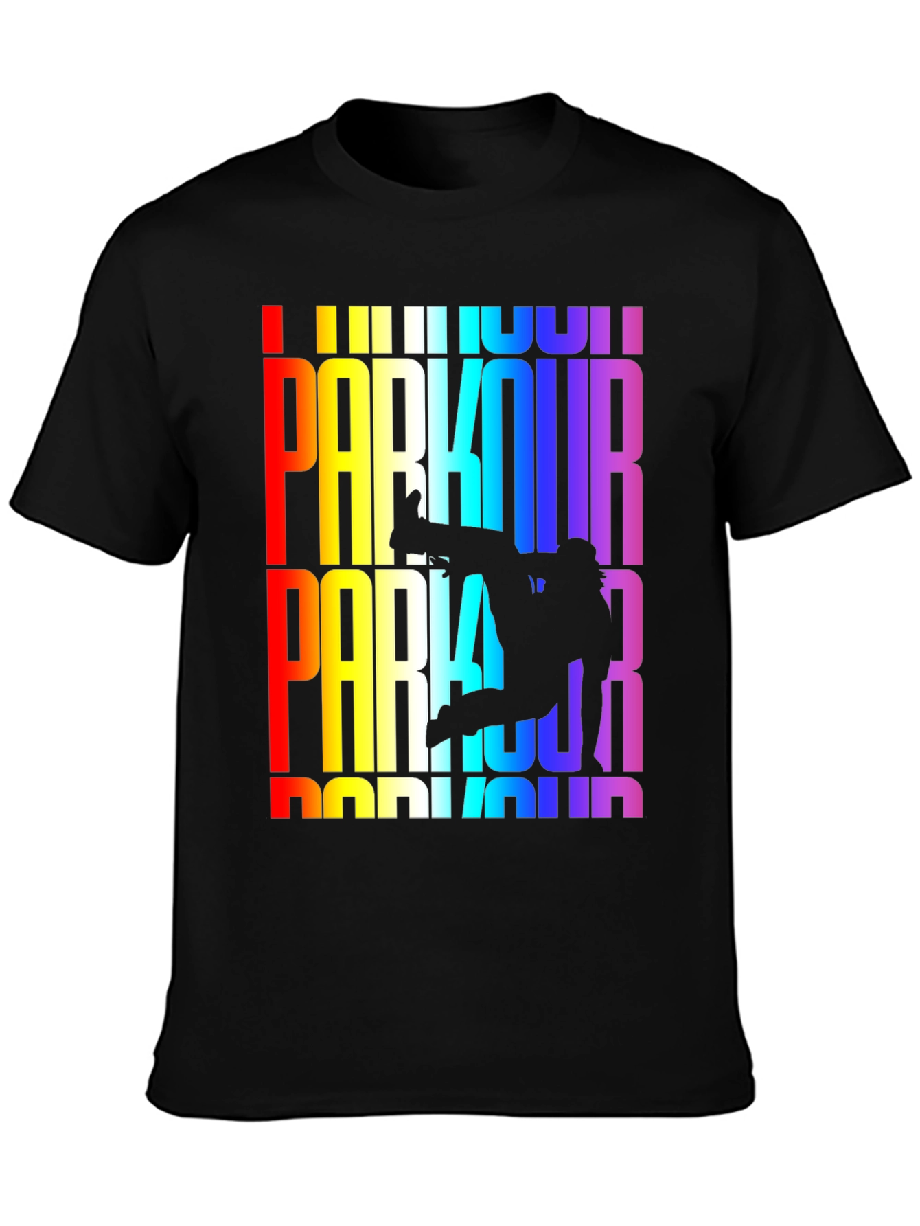 Rainbow Parkour Graphic Tee - Black