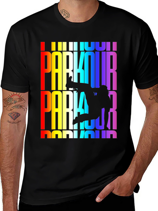 Rainbow Parkour Graphic Tee - Black