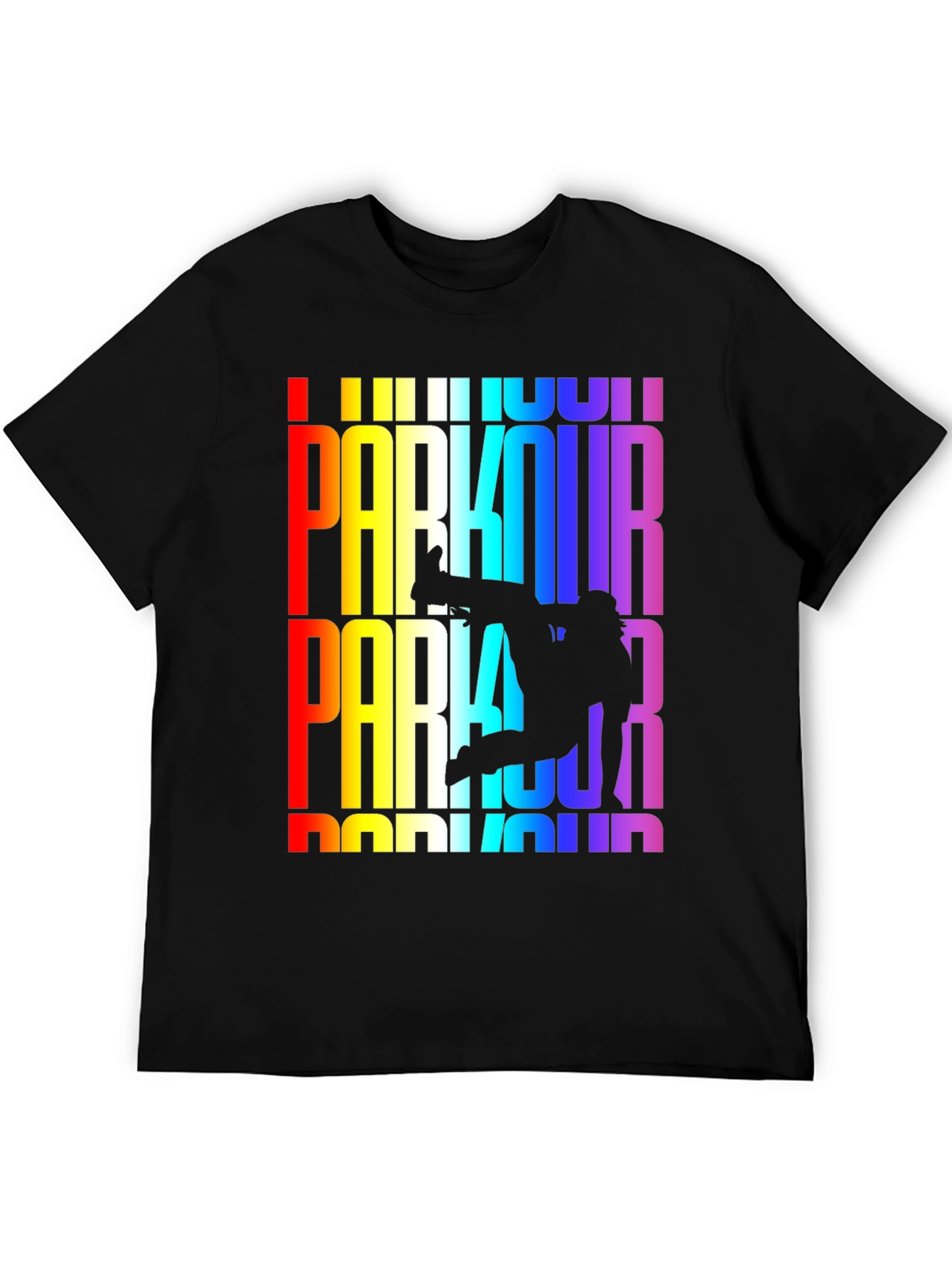 Rainbow Parkour Graphic Tee - Black