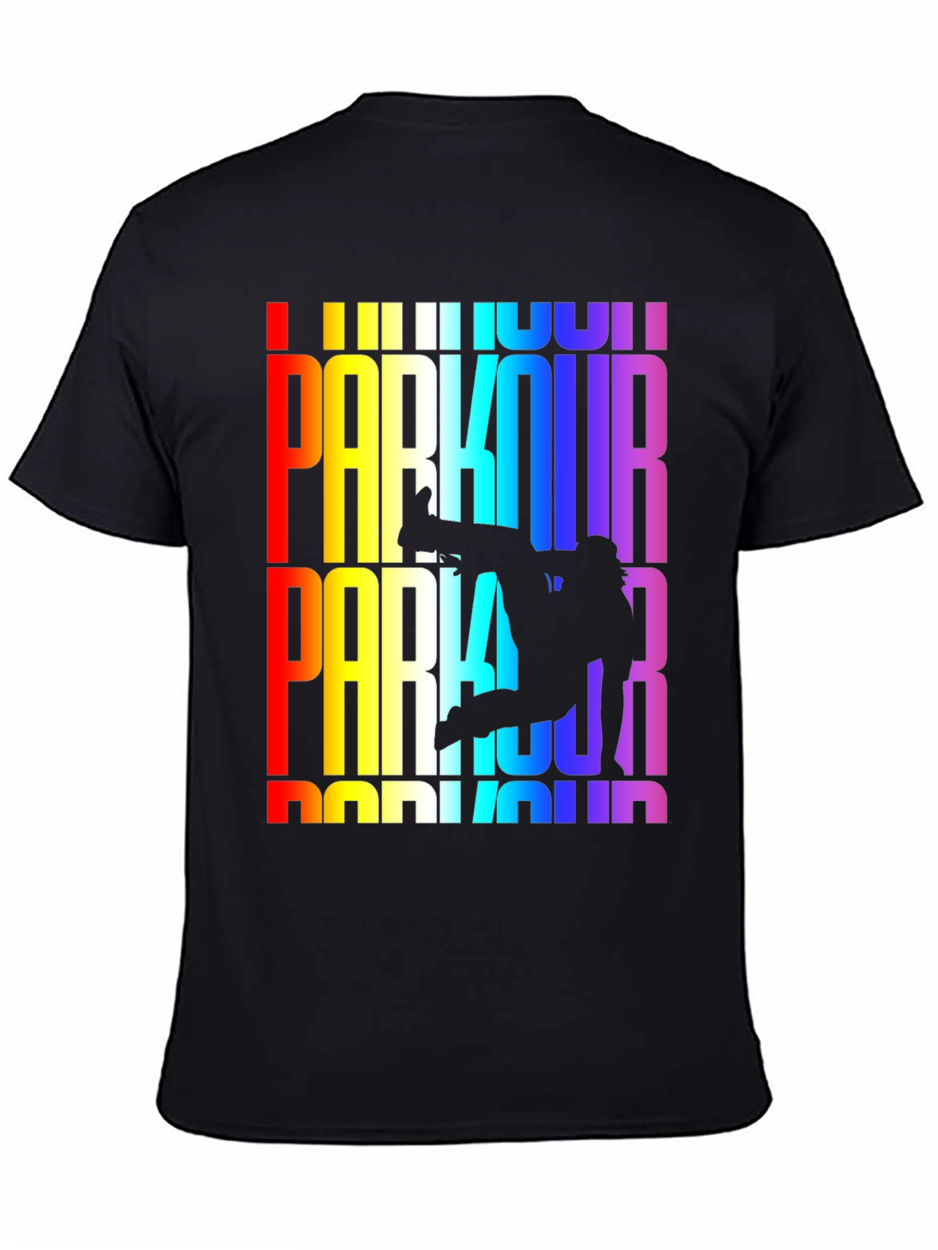 Rainbow Parkour Graphic Tee - Black