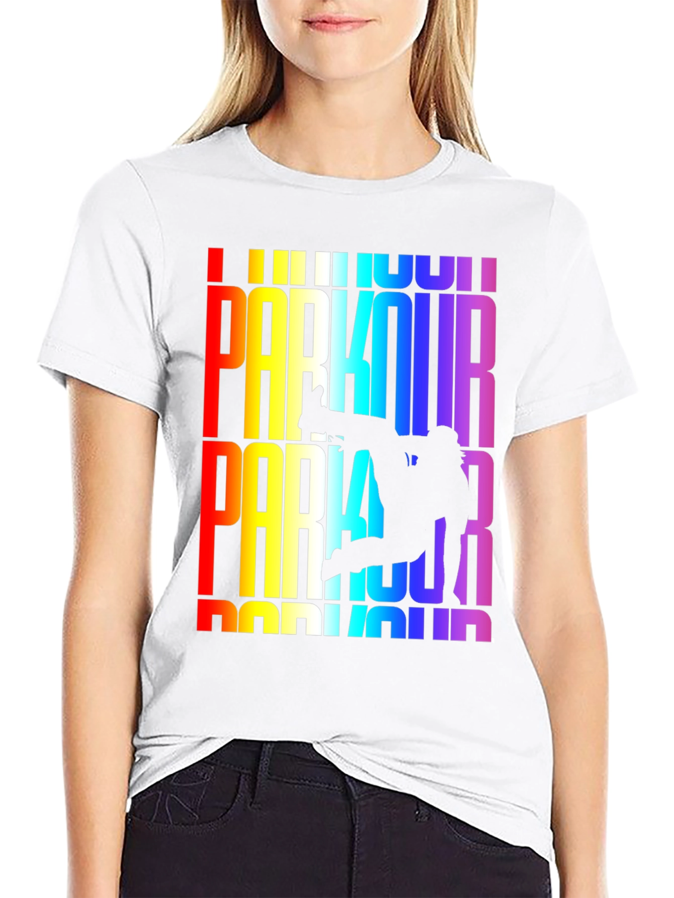 Rainbow Parkour Graphic Tee - Black