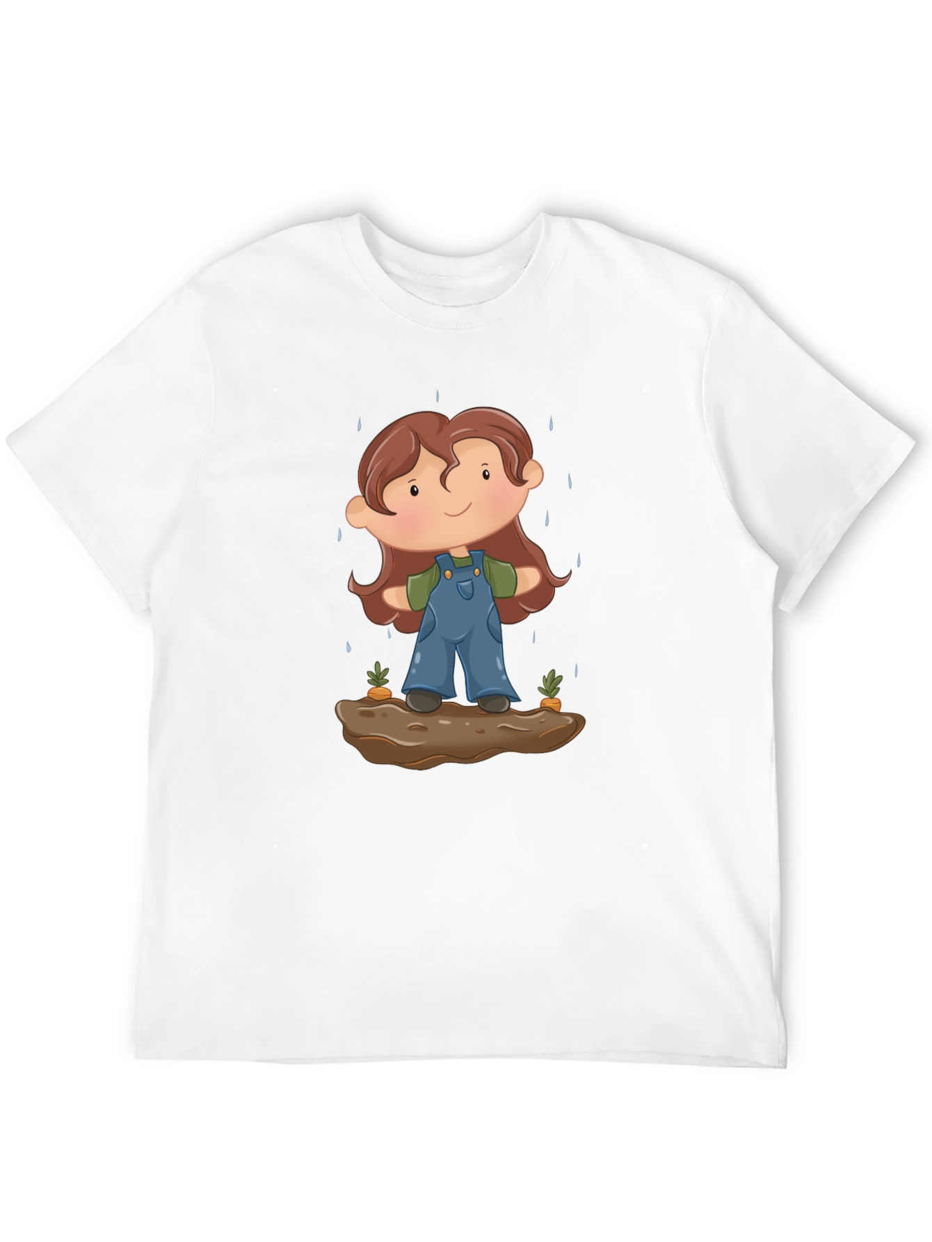 Cartoon Gardener T-Shirt - Black Cotton Tee