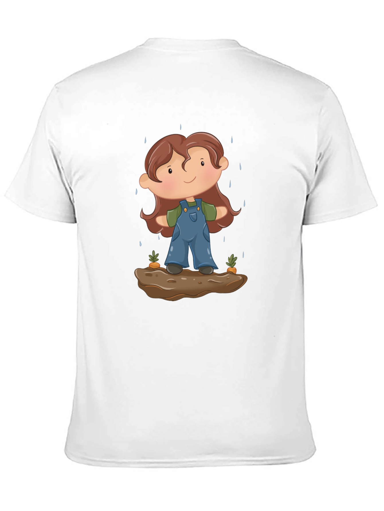 Cartoon Gardener T-Shirt - Black Cotton Tee