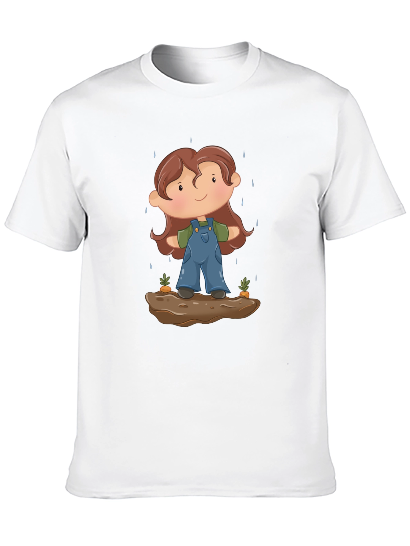 Cartoon Gardener T-Shirt - Black Cotton Tee