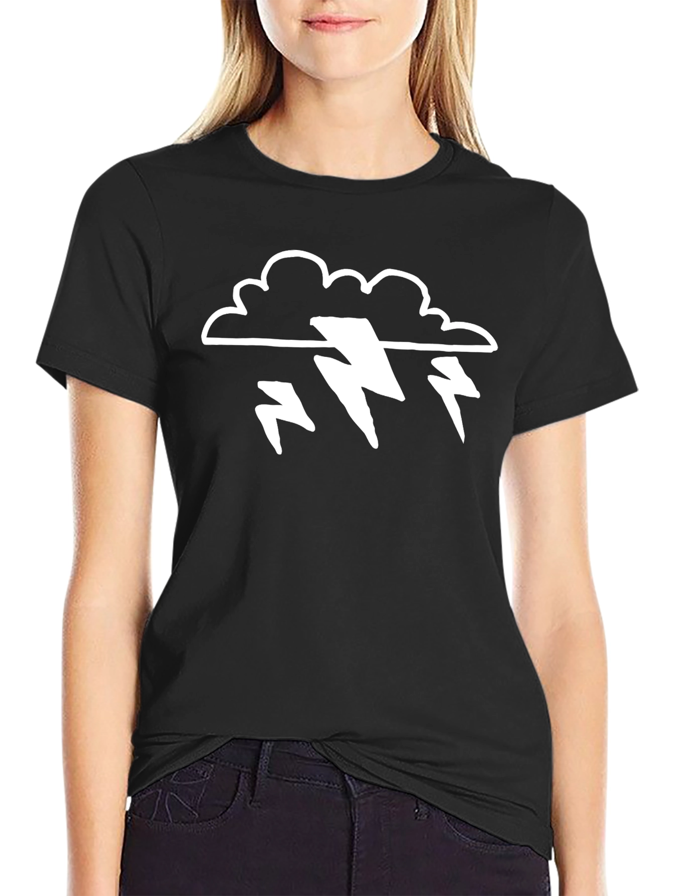 Storm Cloud T-Shirt - Lightning Bolt Design