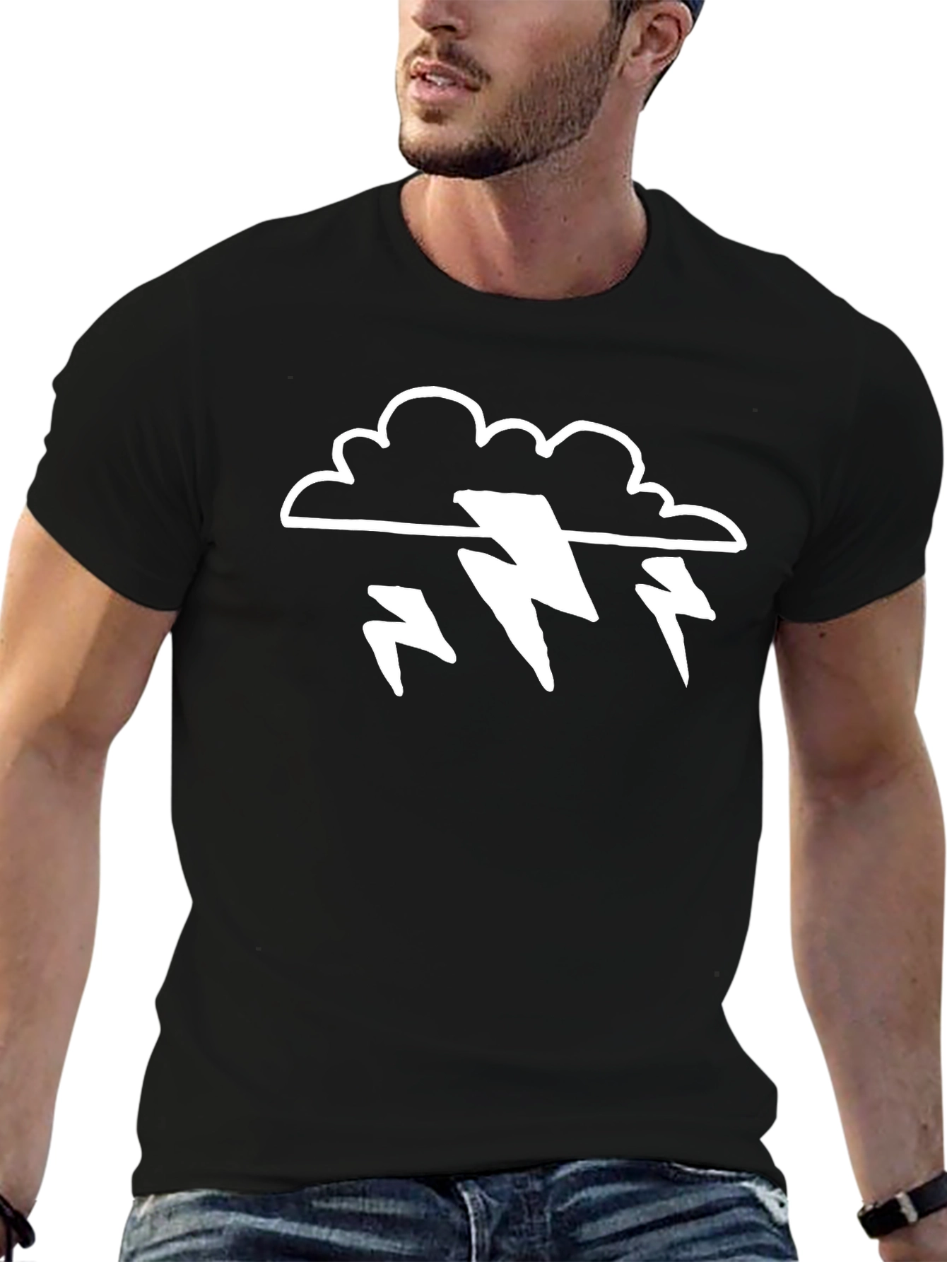 Storm Cloud T-Shirt - Lightning Bolt Design