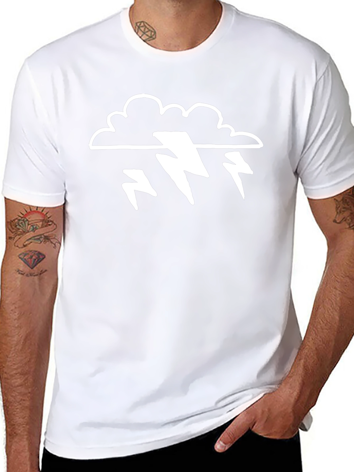 Storm Cloud T-Shirt - Lightning Bolt Design