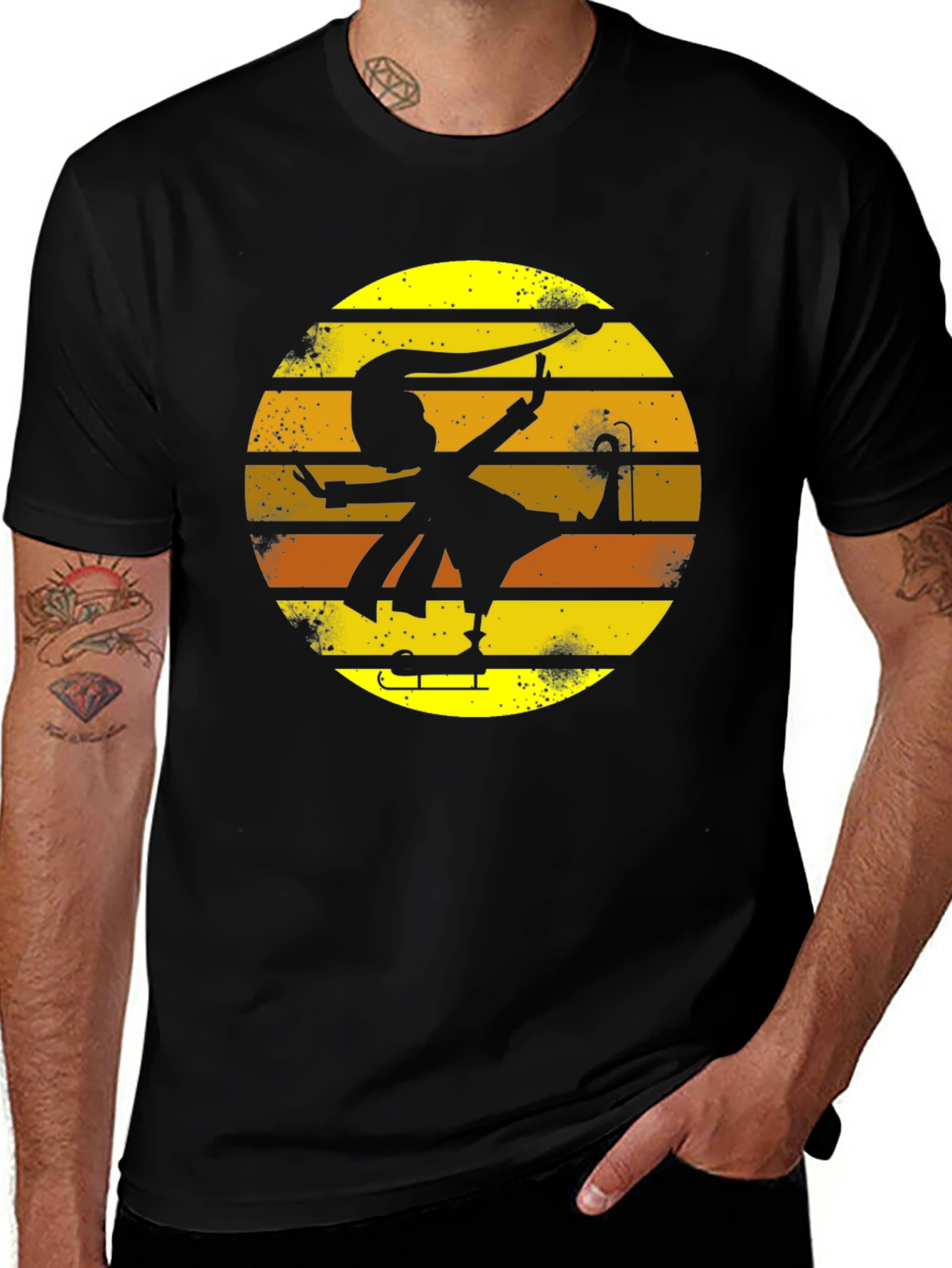 Retro Jester Silhouette Graphic Tee