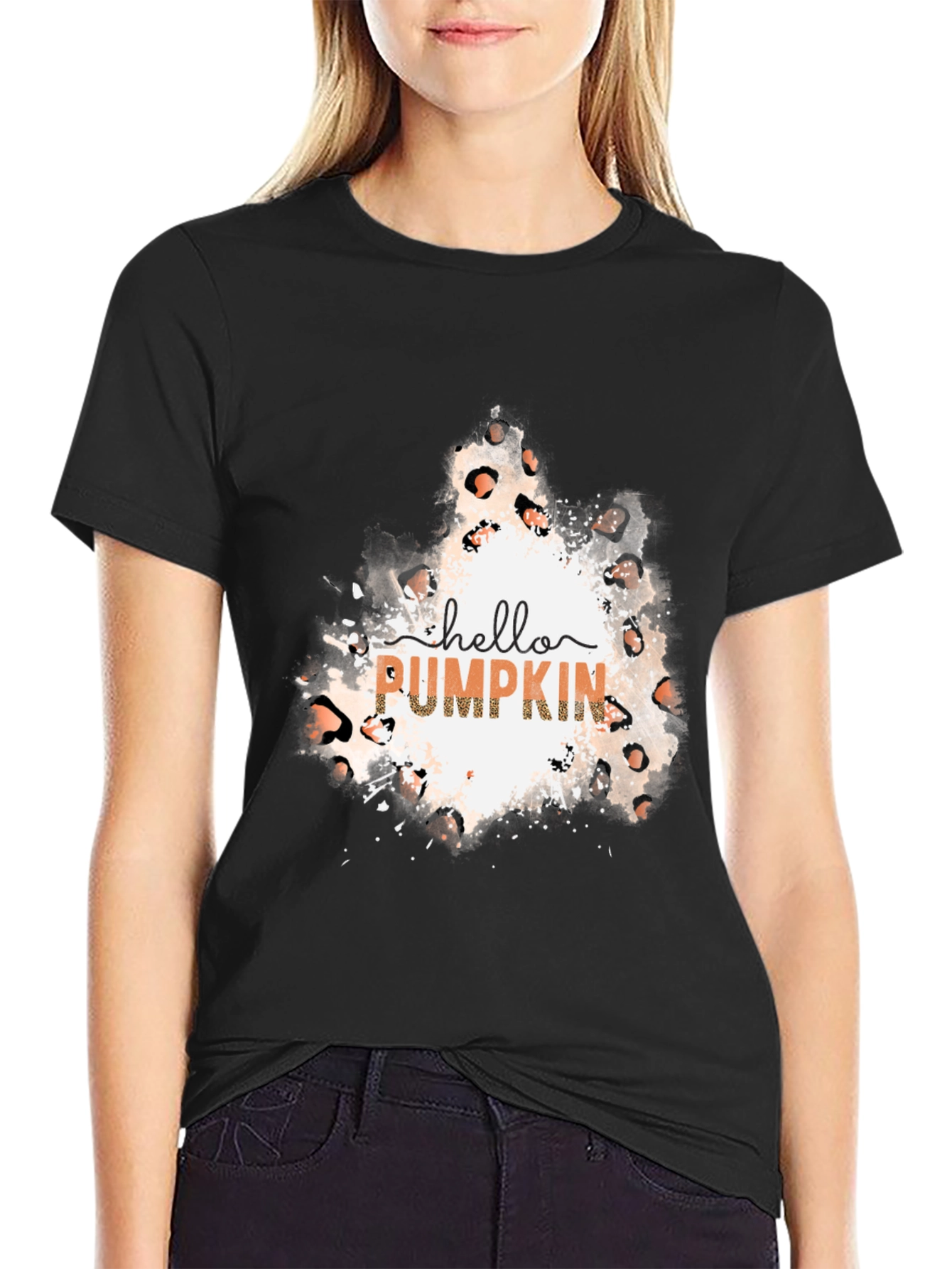 Hello Pumpkin Leopard Print Tee