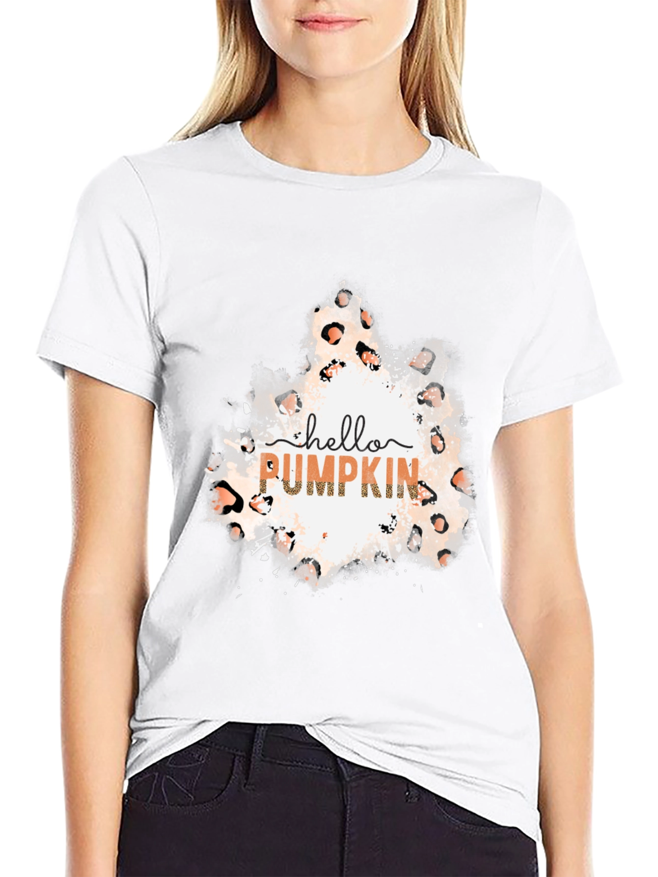 Hello Pumpkin Leopard Print Tee