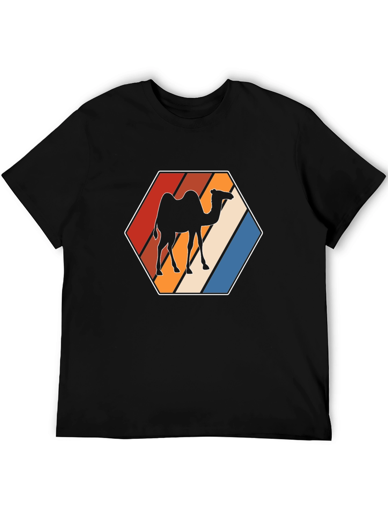 Retro Camel Hexagon Graphic T-Shirt