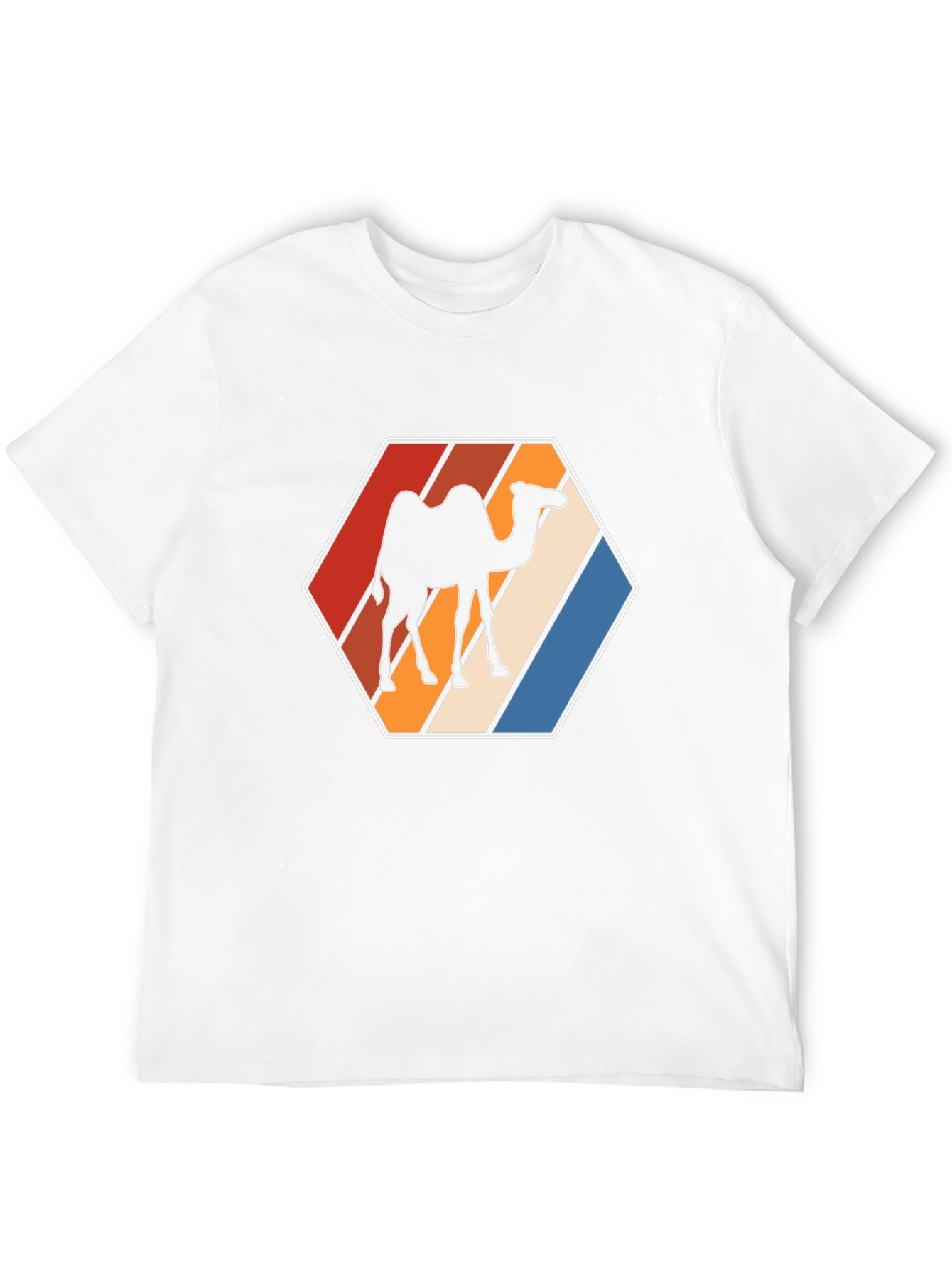 Retro Camel Hexagon Graphic T-Shirt