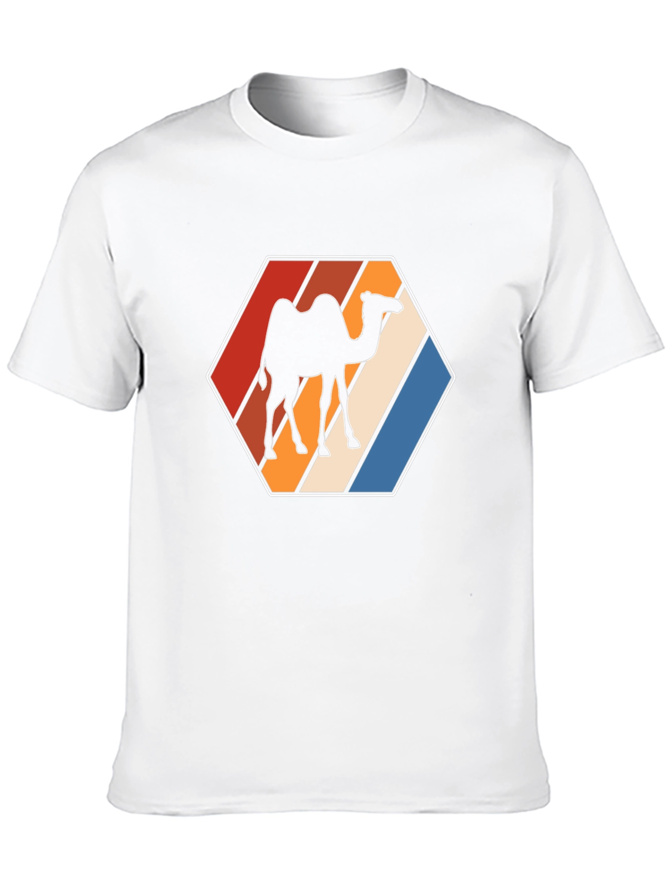 Retro Camel Hexagon Graphic T-Shirt