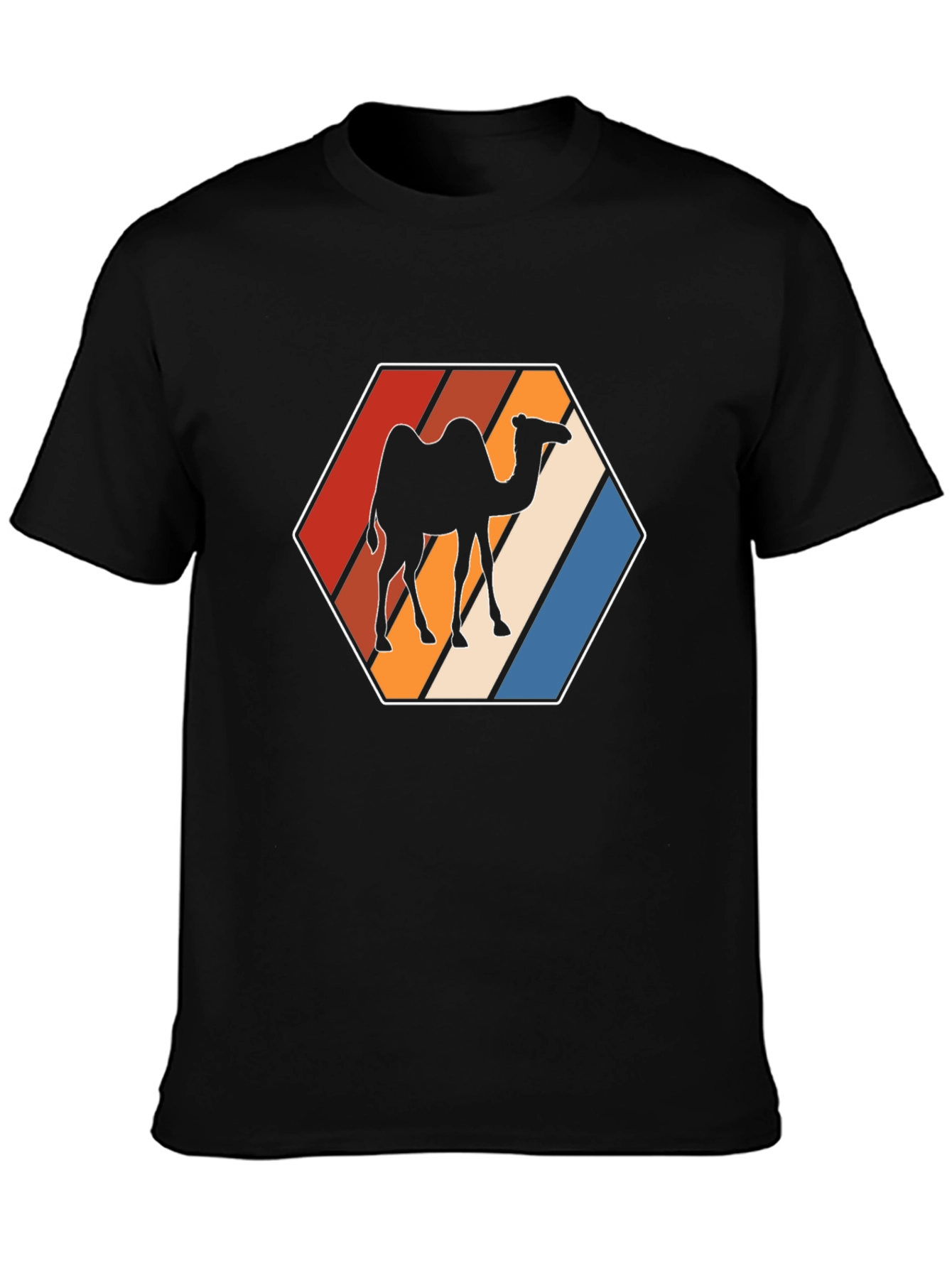 Retro Camel Hexagon Graphic T-Shirt